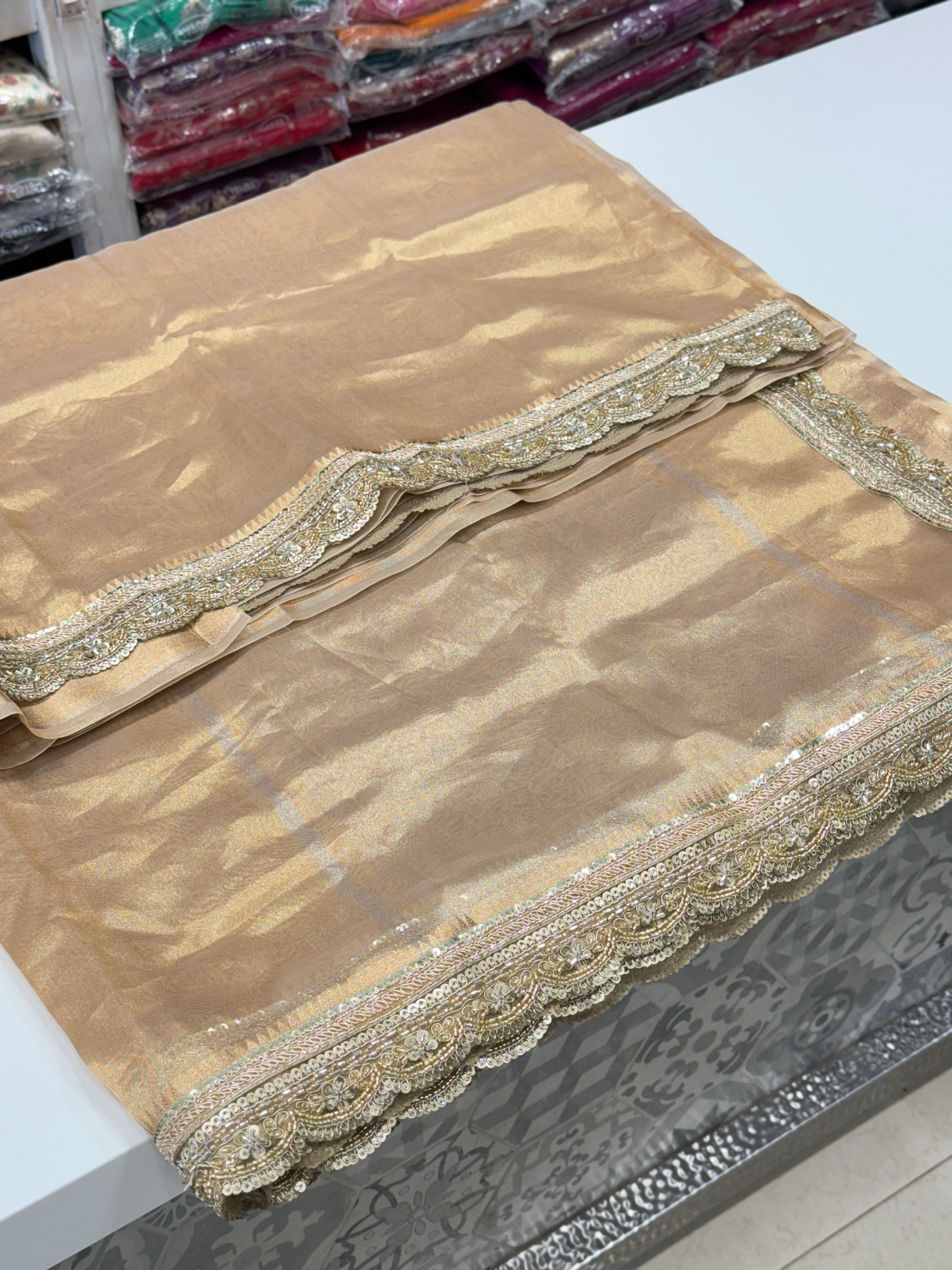 Maharani Tissue Gold Saree