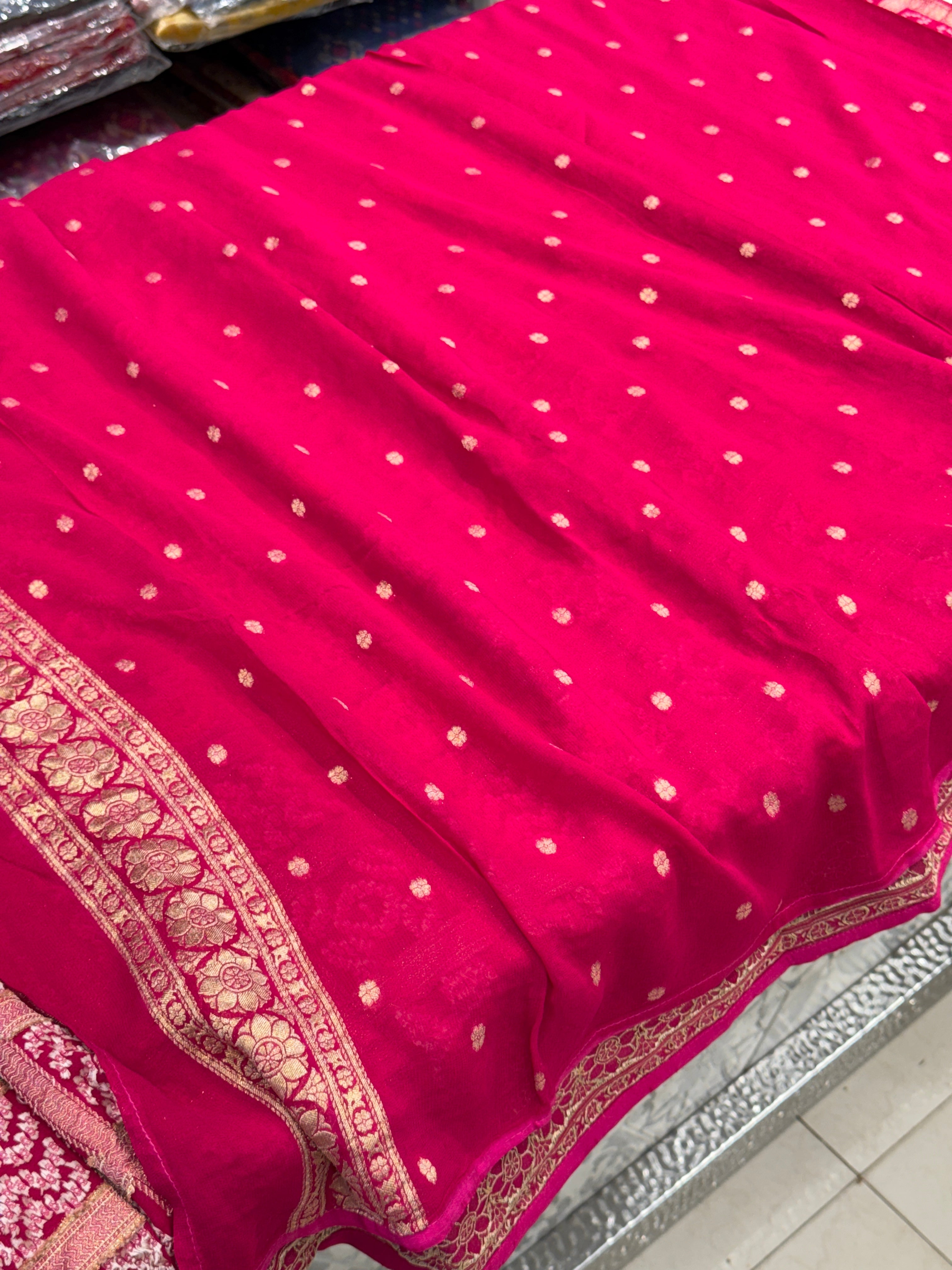 Rani Woven Bandhej Traditional Gharchola Saree