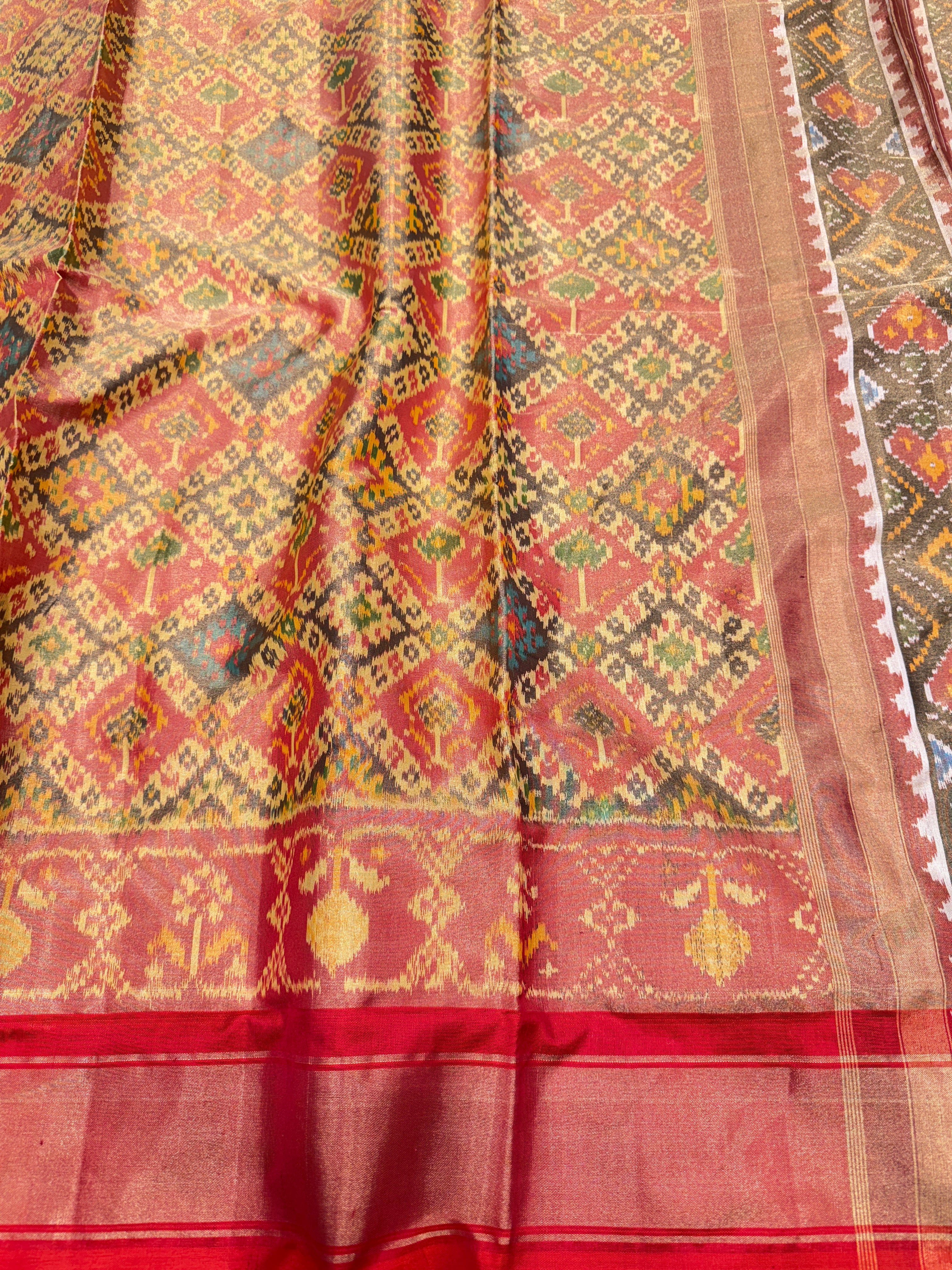 Traditional Handloom Tissue Silk Patola Saree