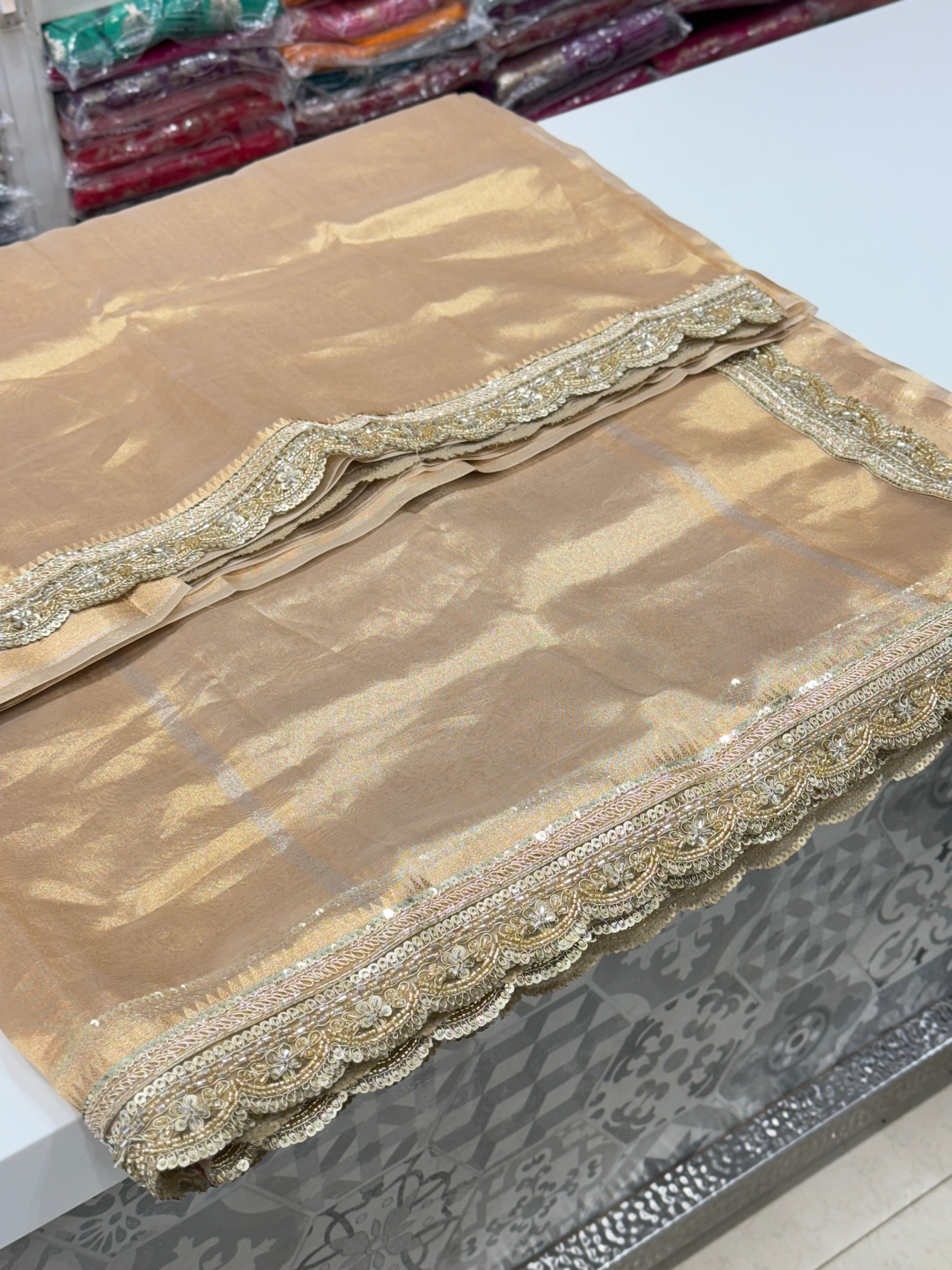 Maharani Tissue Gold Saree