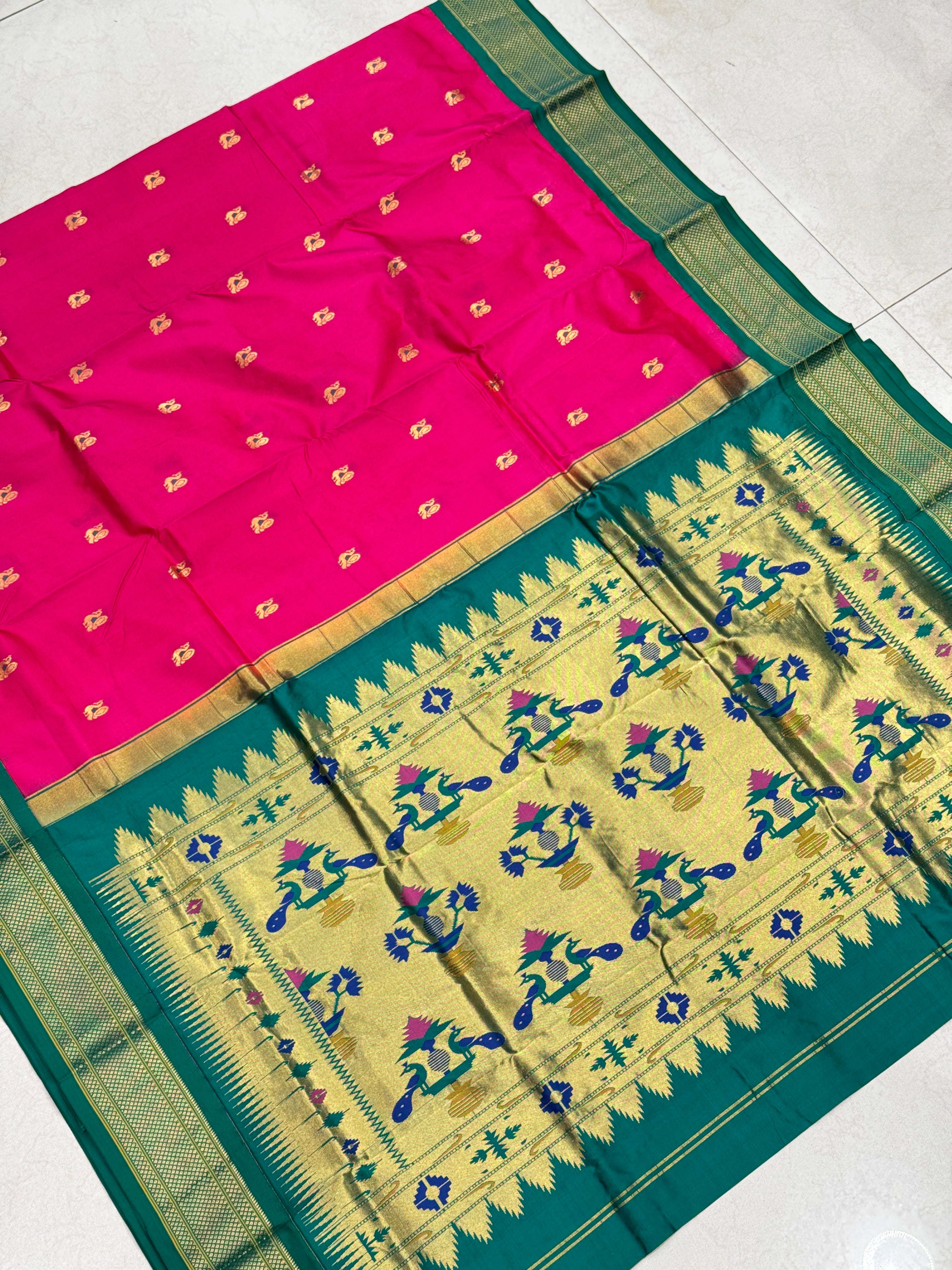 Rani Morbangdi Paithani Pure Silk Saree