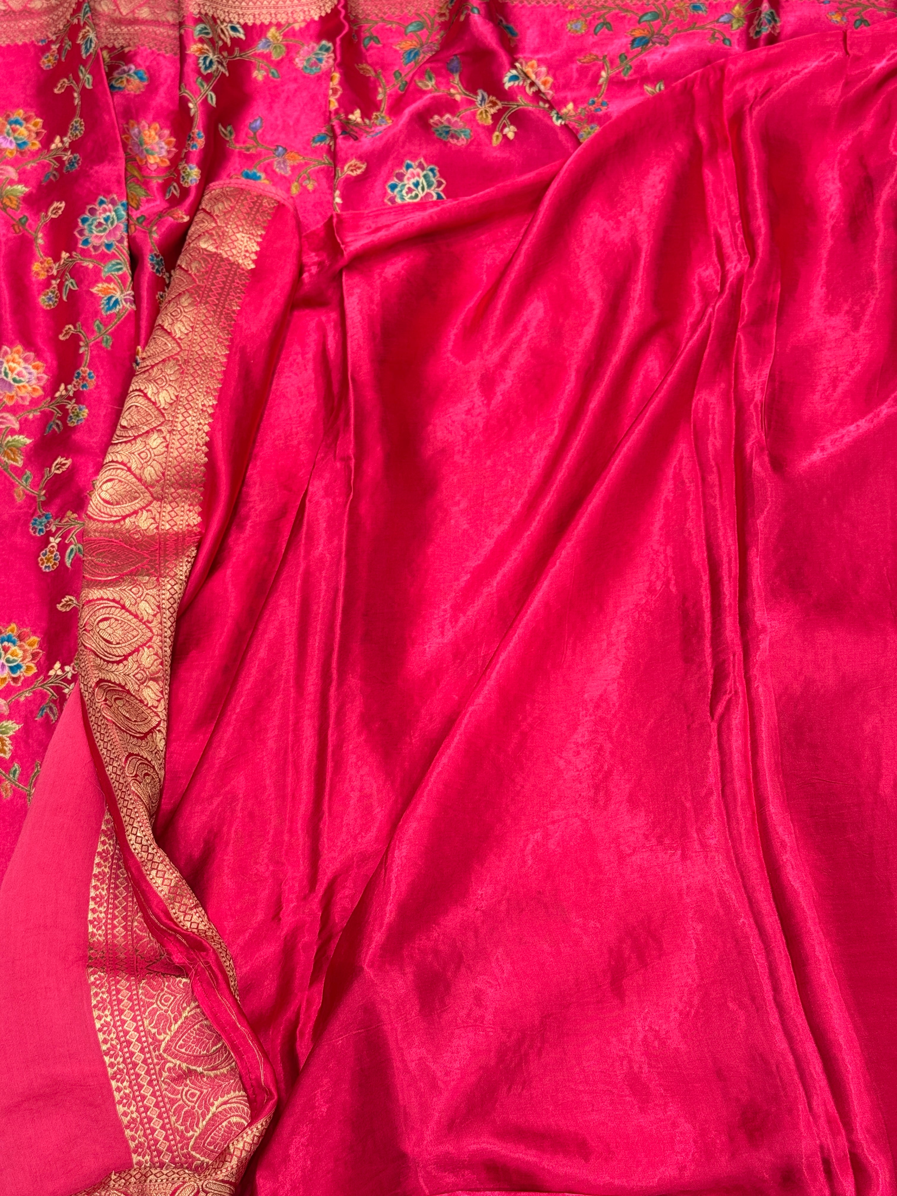 Rani Banarasi Modal Rangkat Meenakari Jaal Saree