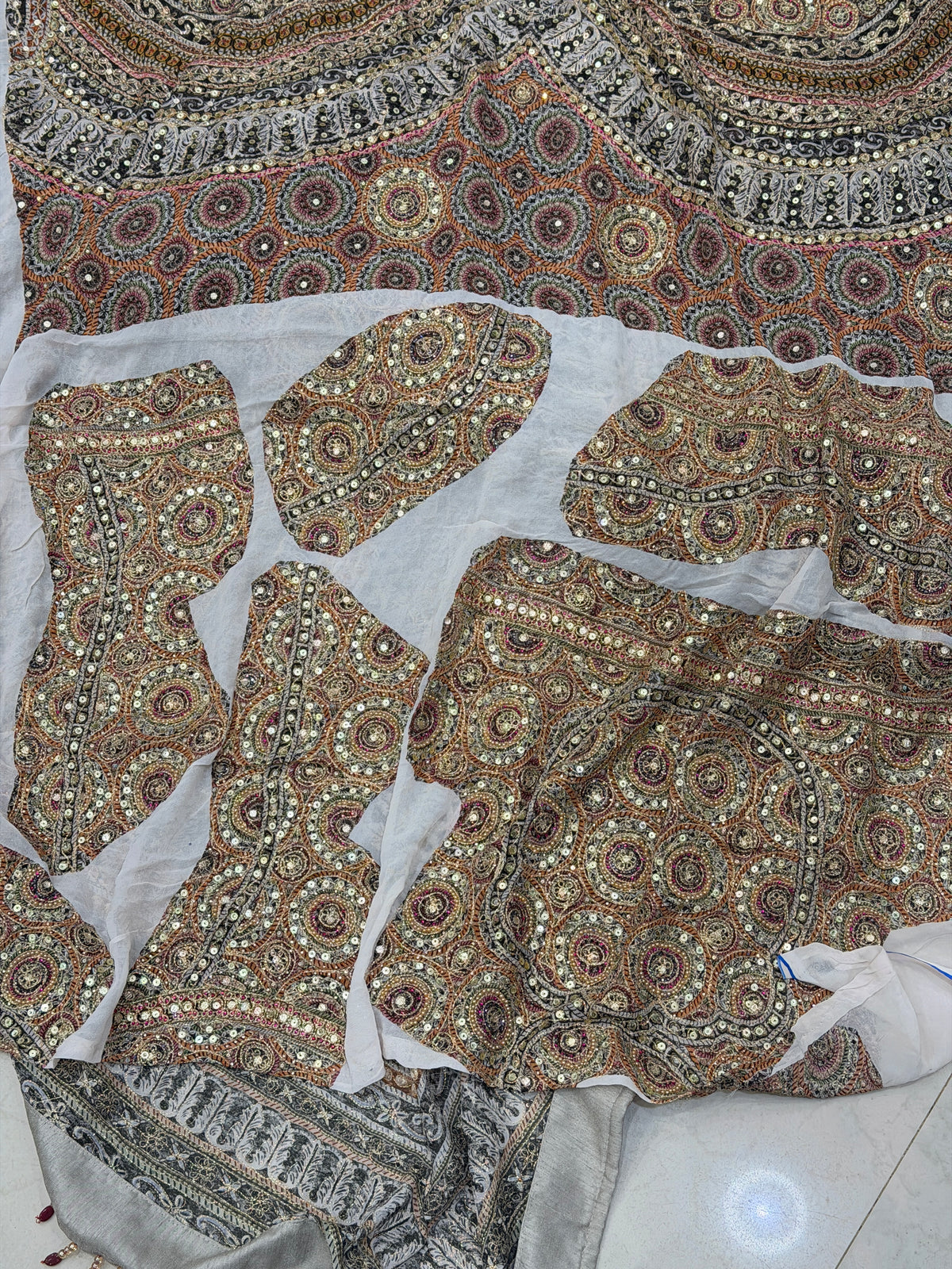Multi Colour TT inspired Banarasi Crepe Hand Embroidery Saree