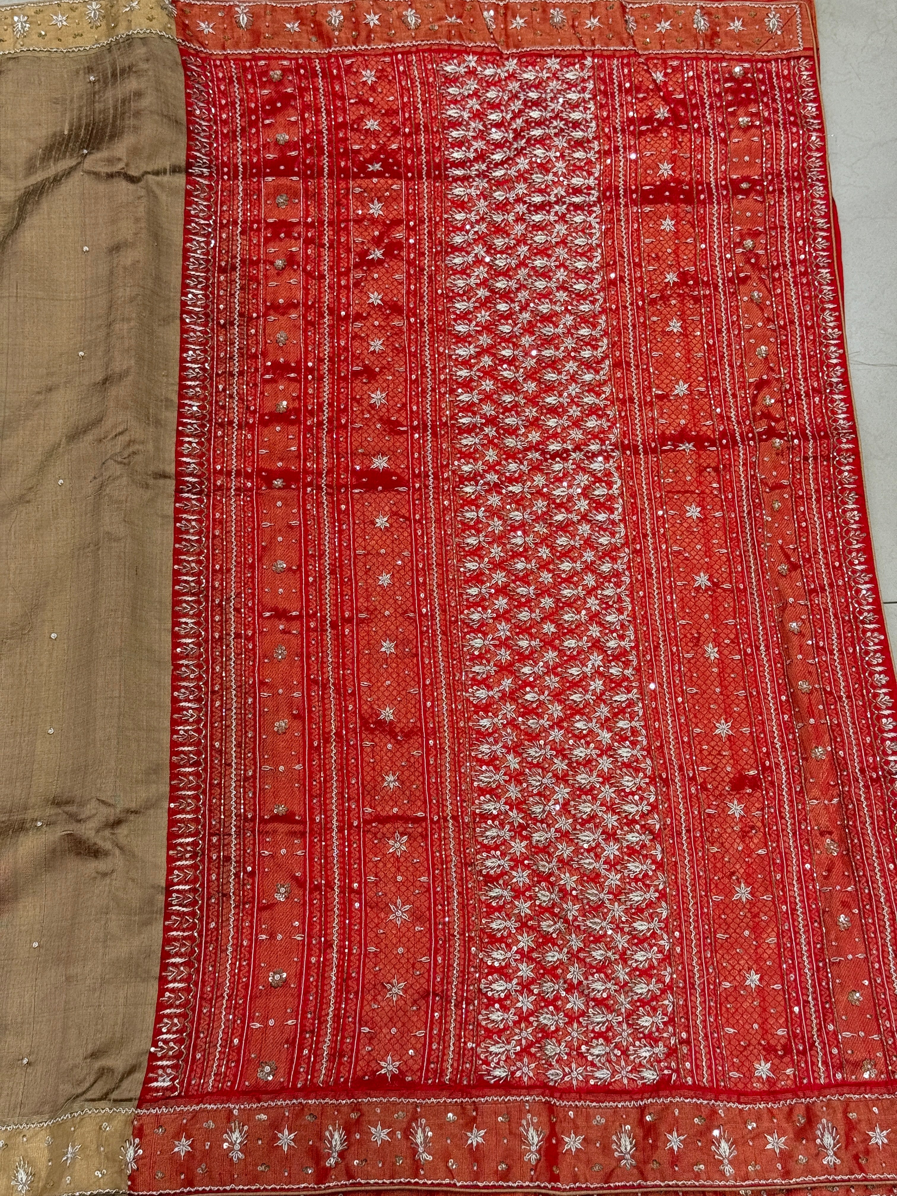 Tussor Kanjivaram Hand Embroidery Saree