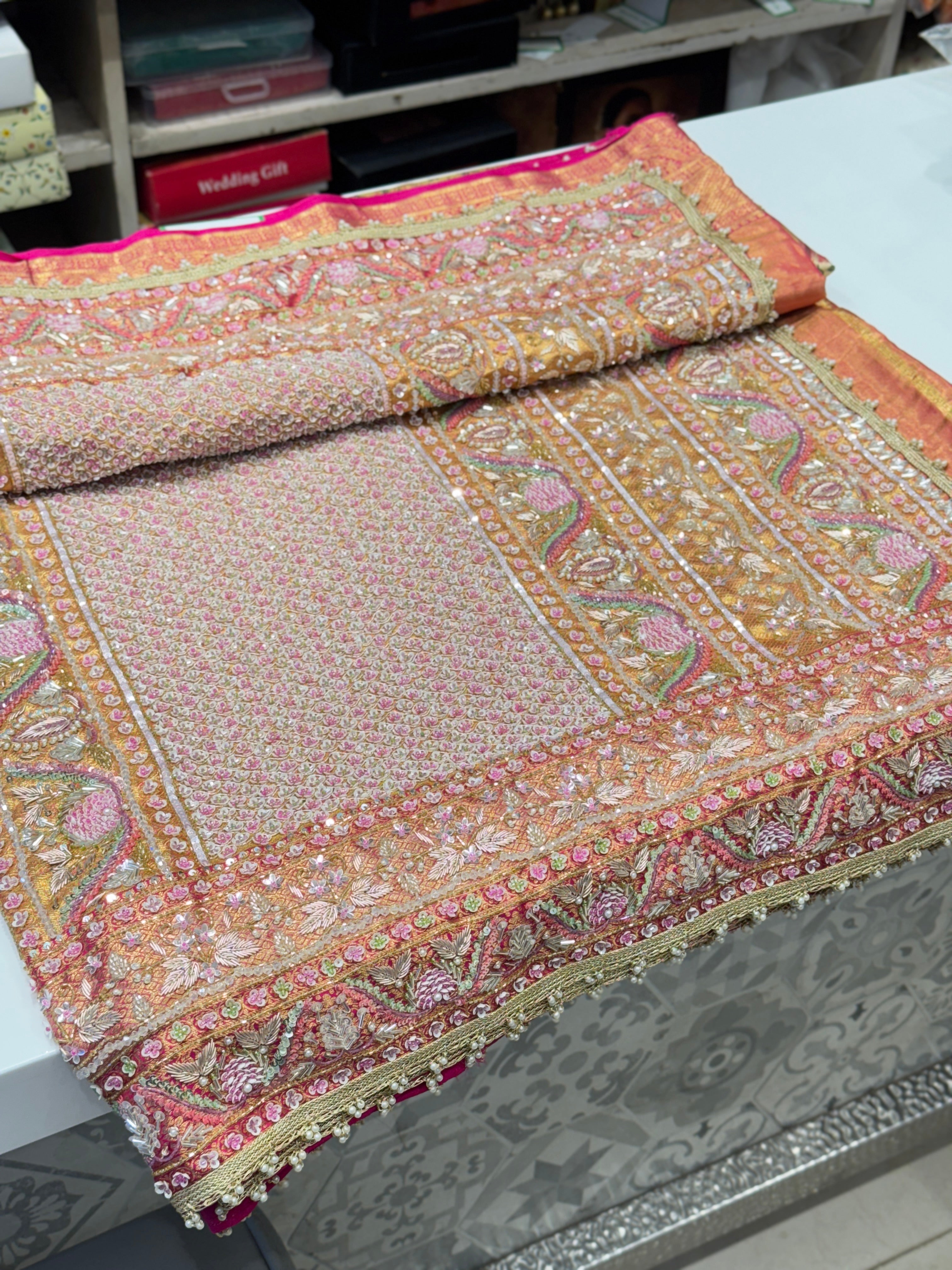 Kanjivaram Hand Embroidery Saree