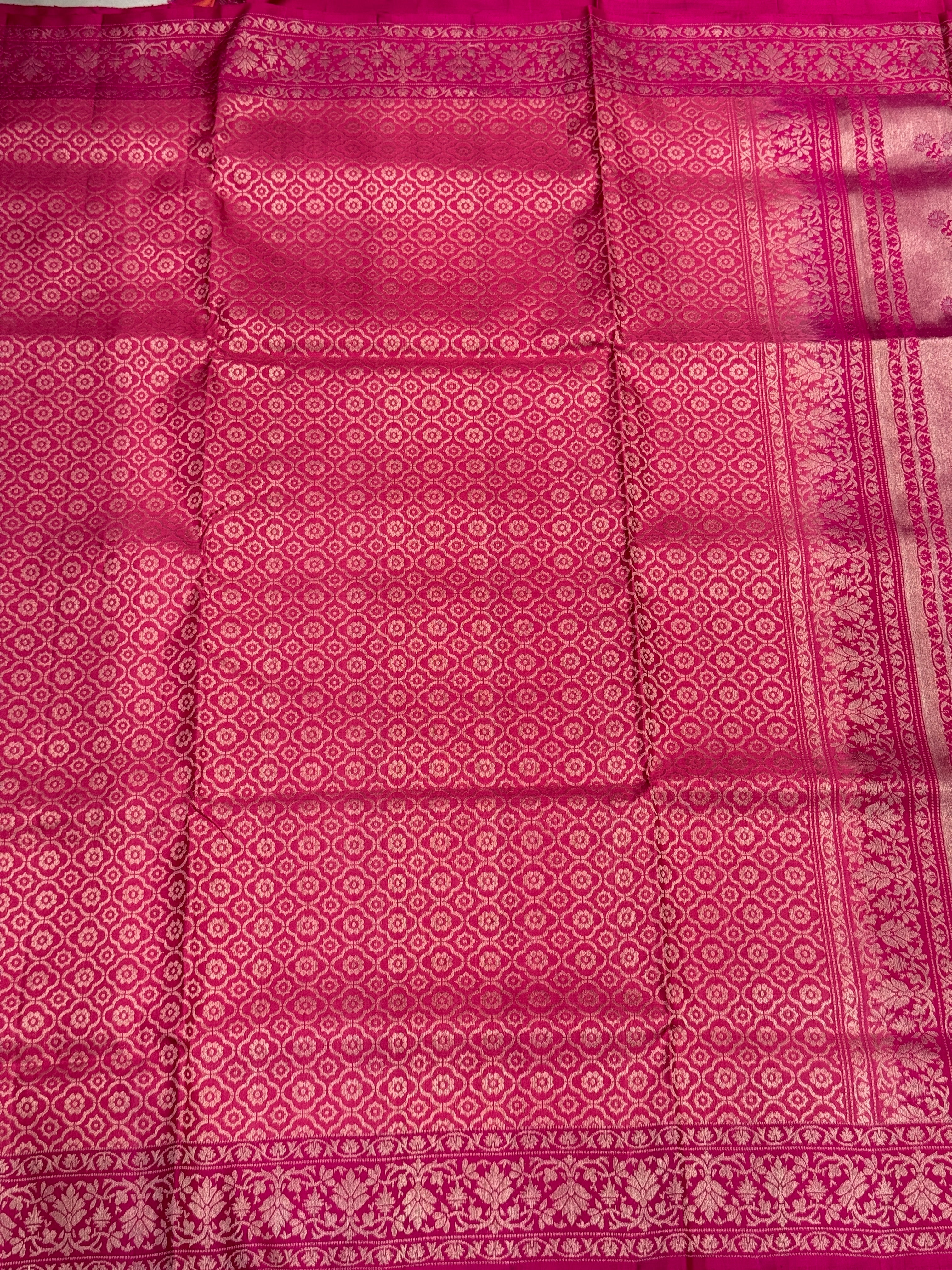 Rani Pink Contemporary Handloom Kanchipuram Pure Silk Saree