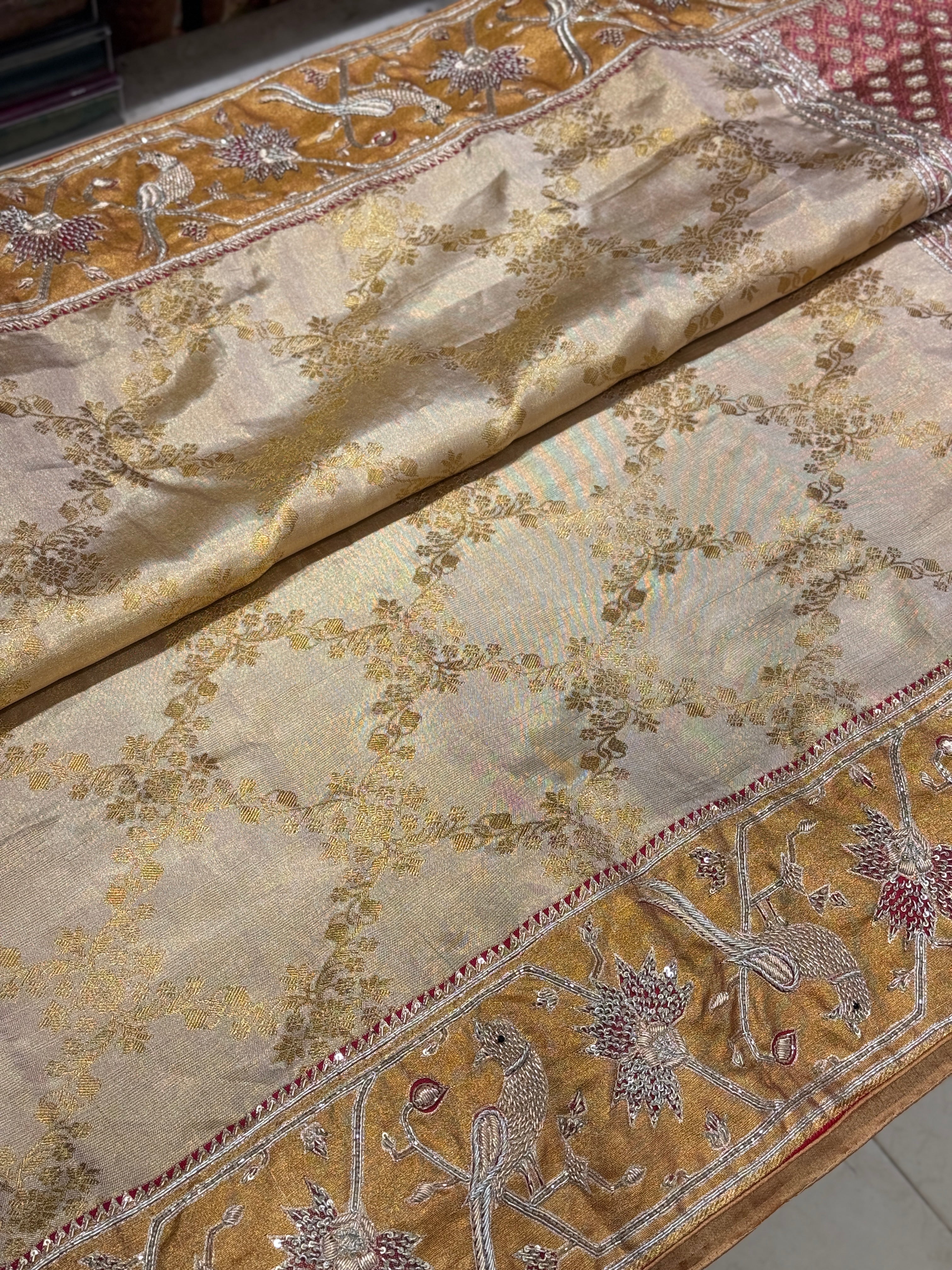 Kanjivaram Paithani Weave with Zardosi Embroidery Hand Made