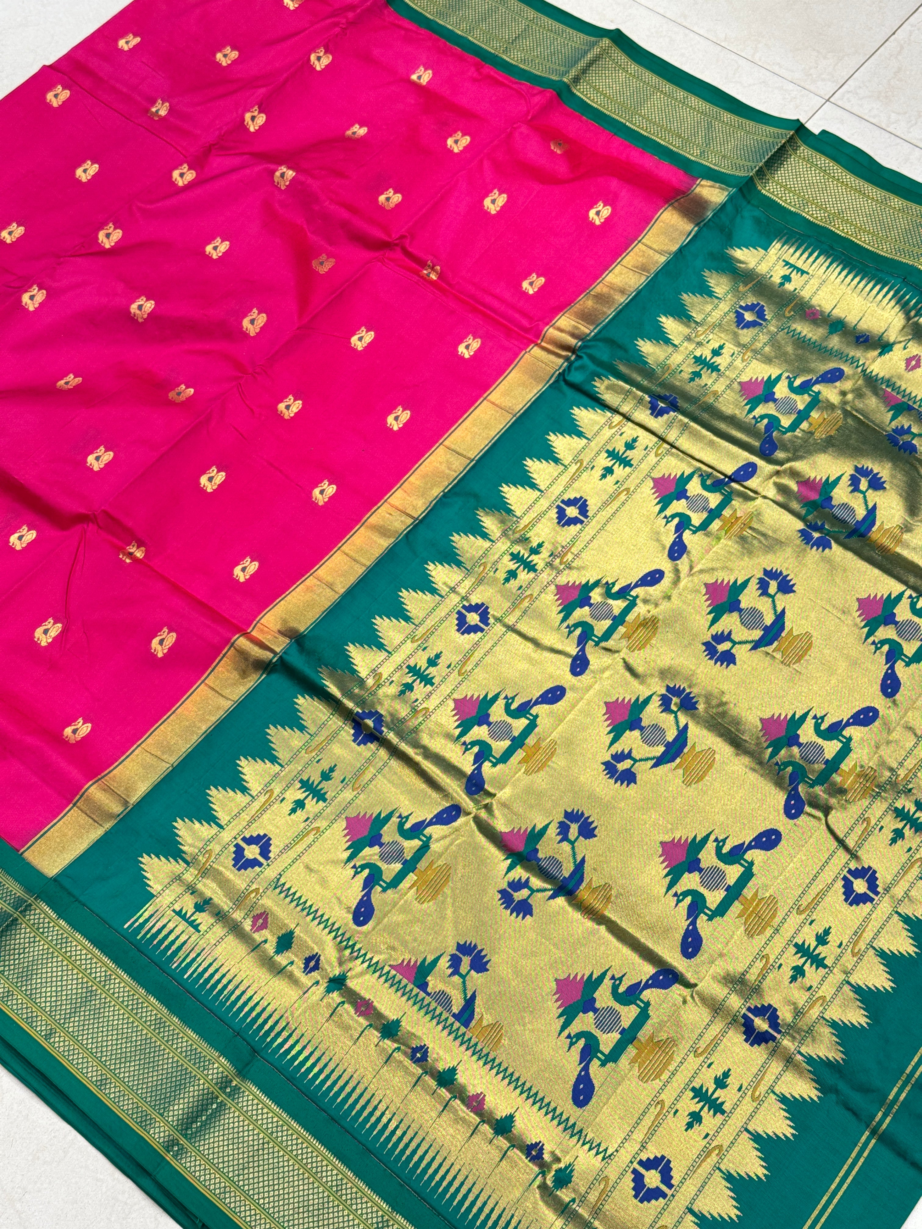 Rani Morbangdi Paithani Pure Silk Saree