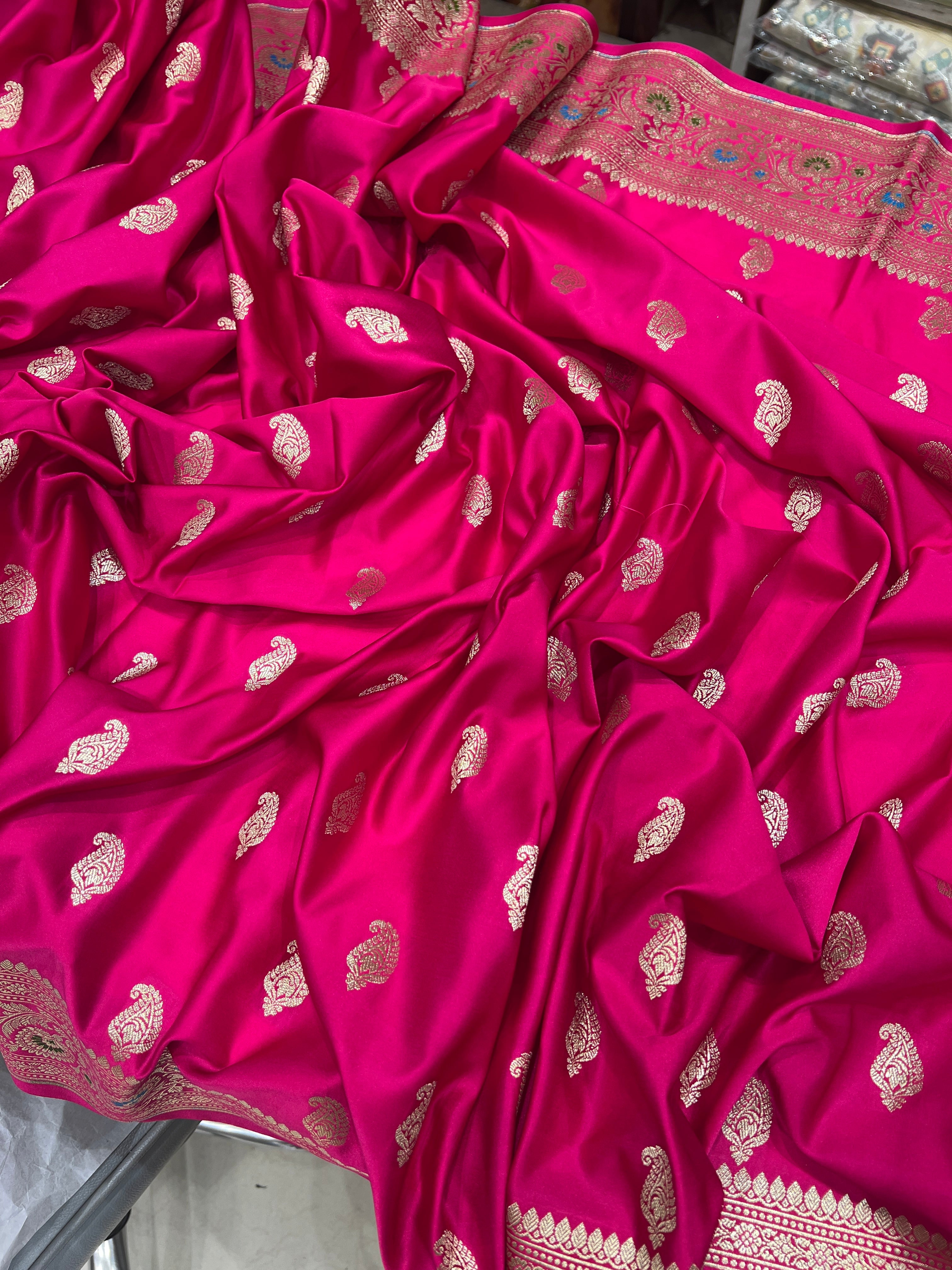 Rani Banarasi Meena Border Butti Saree
