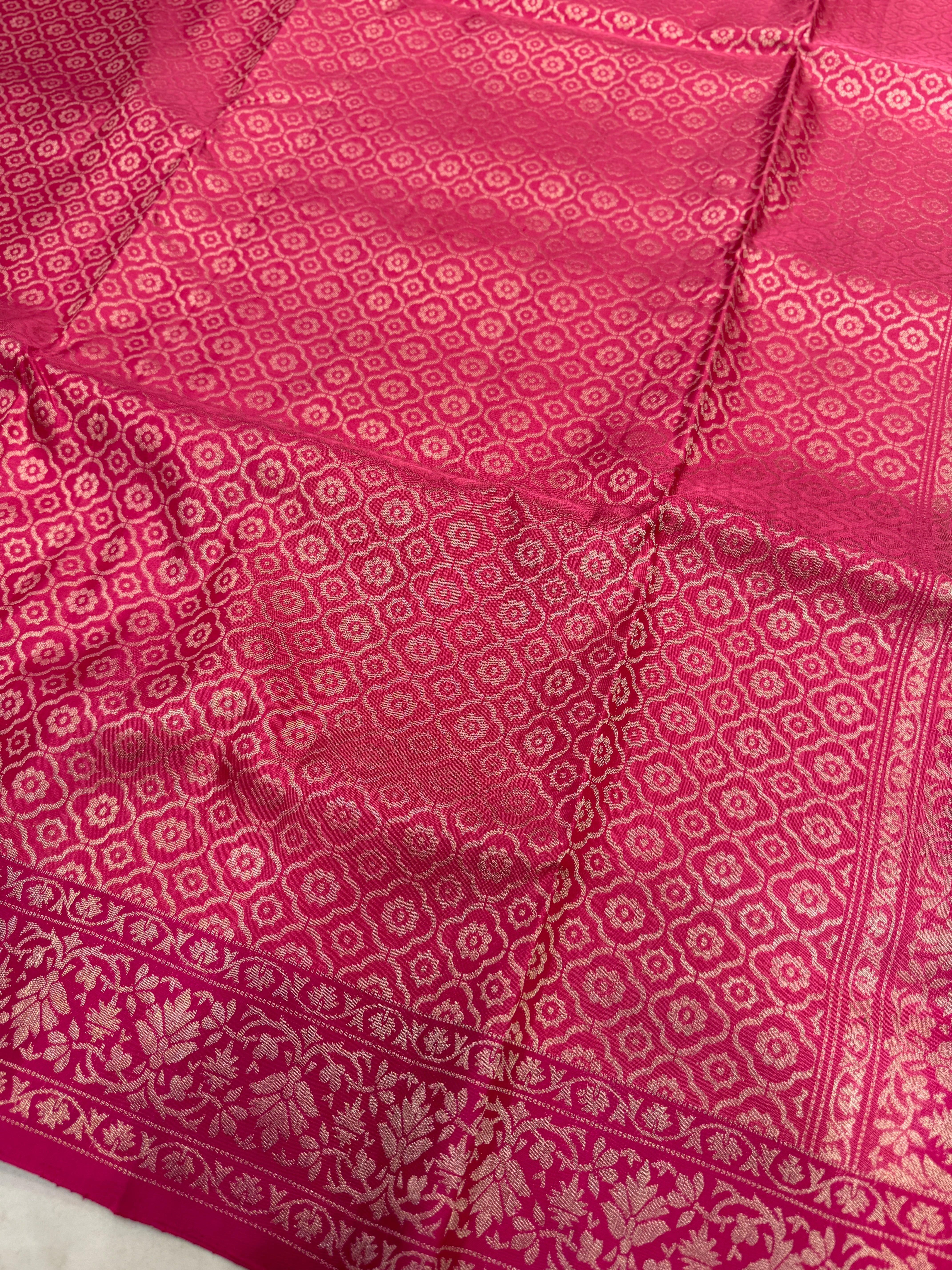 Rani Pink Contemporary Handloom Kanchipuram Pure Silk Saree