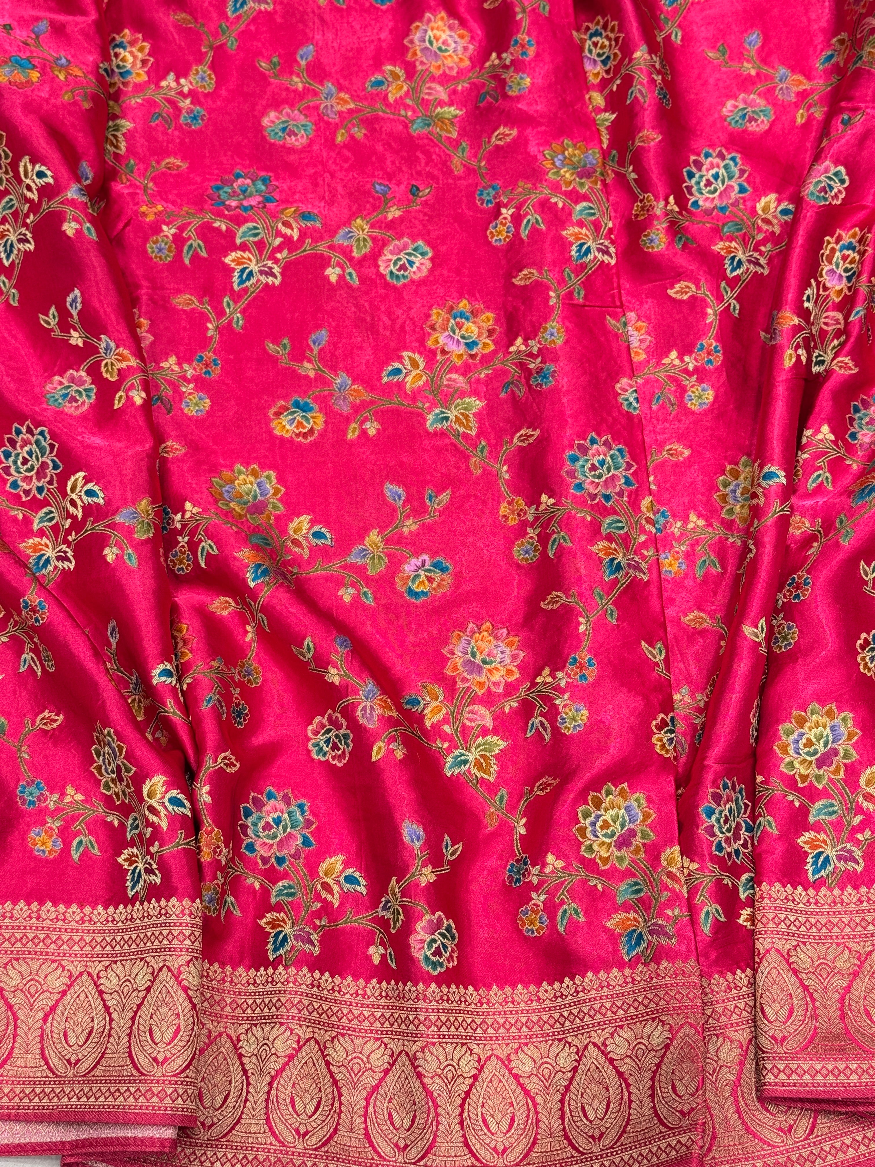 Rani Banarasi Modal Rangkat Meenakari Jaal Saree
