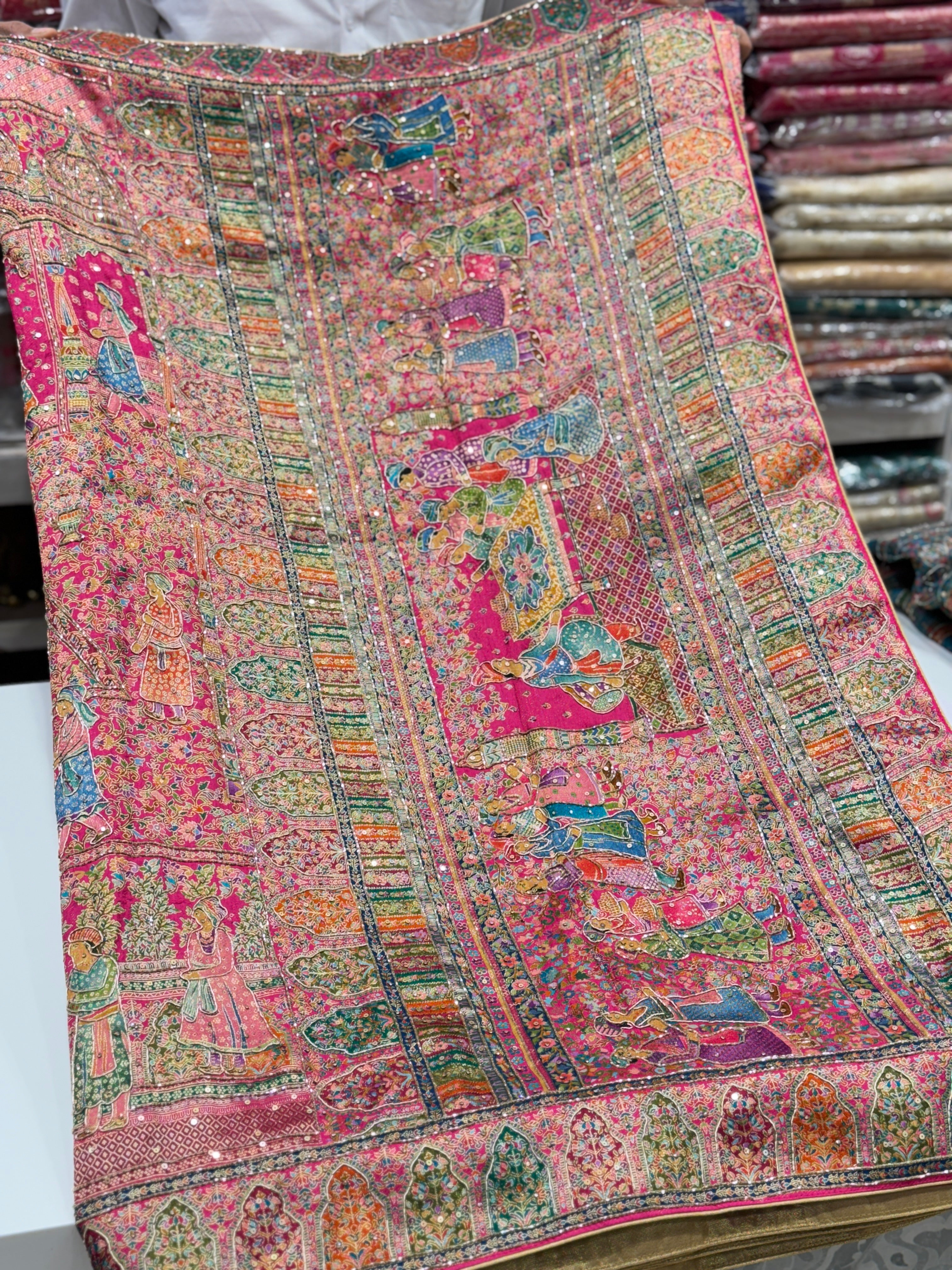 Rani Darbar Pashmina Style Weave with Hand Embroidery