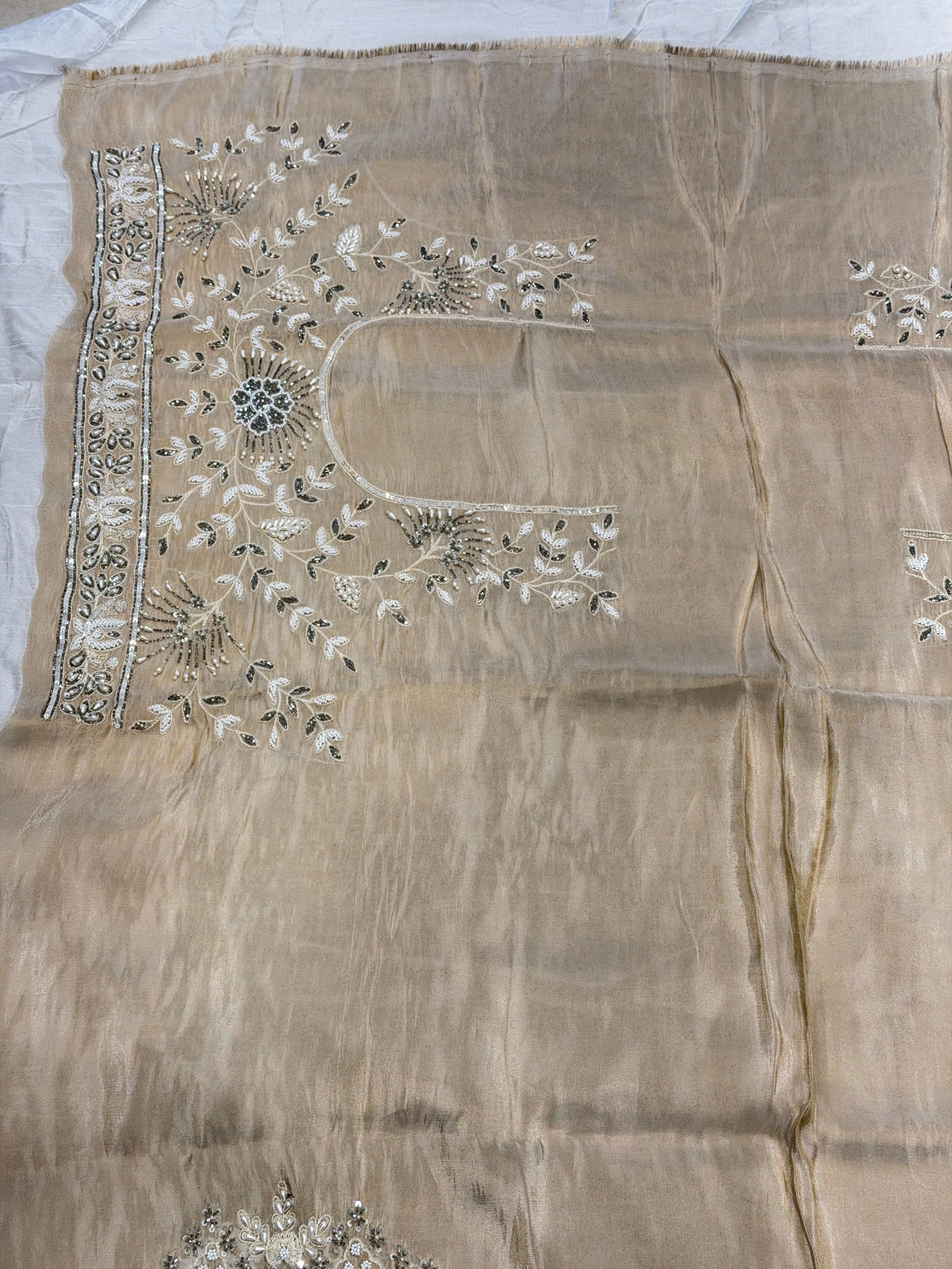 Crepe Tissue Heavy Hand Embroidery Blouse Piece