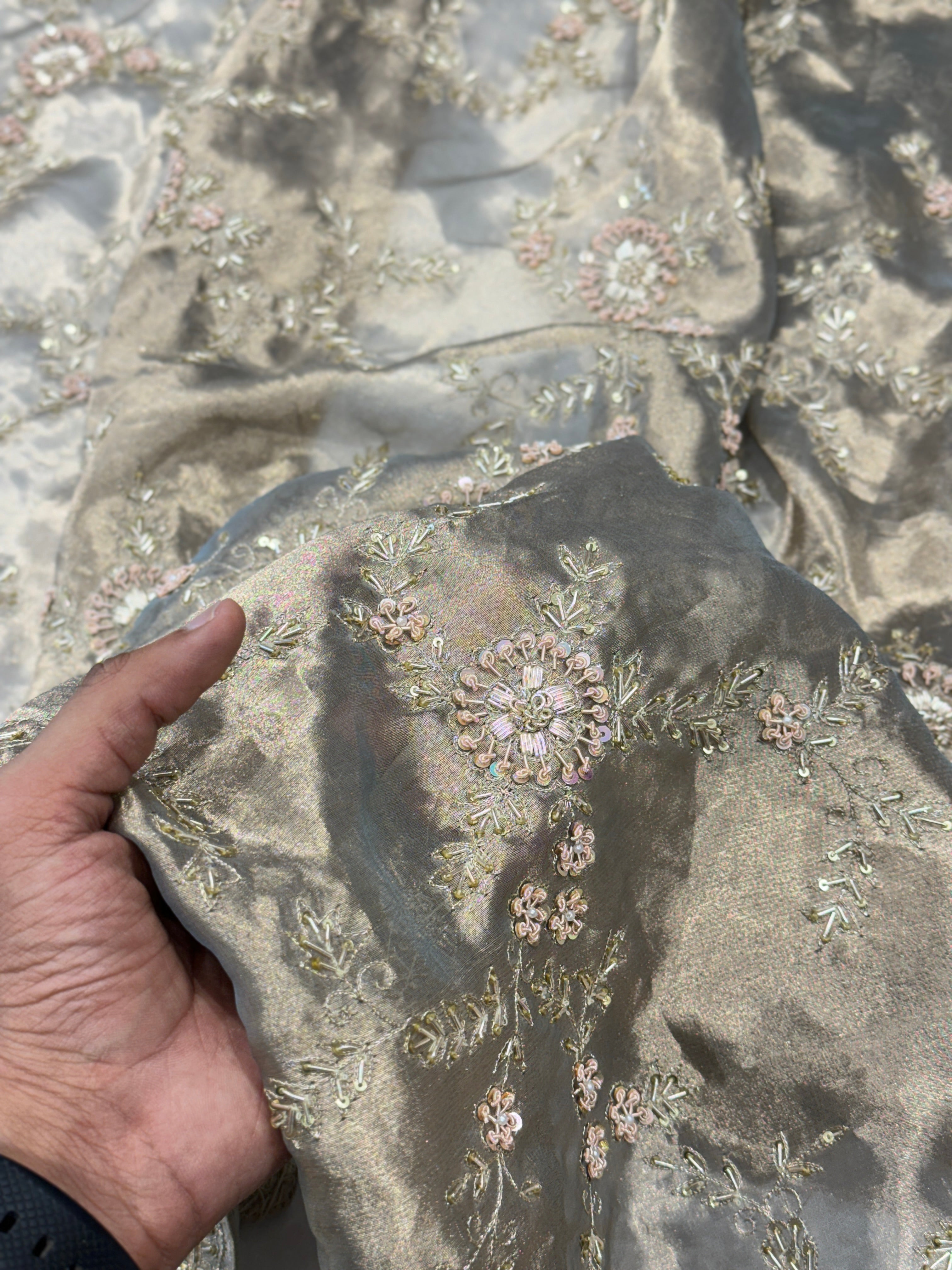 Tissue Zardosi Jaal Embroidery Saree