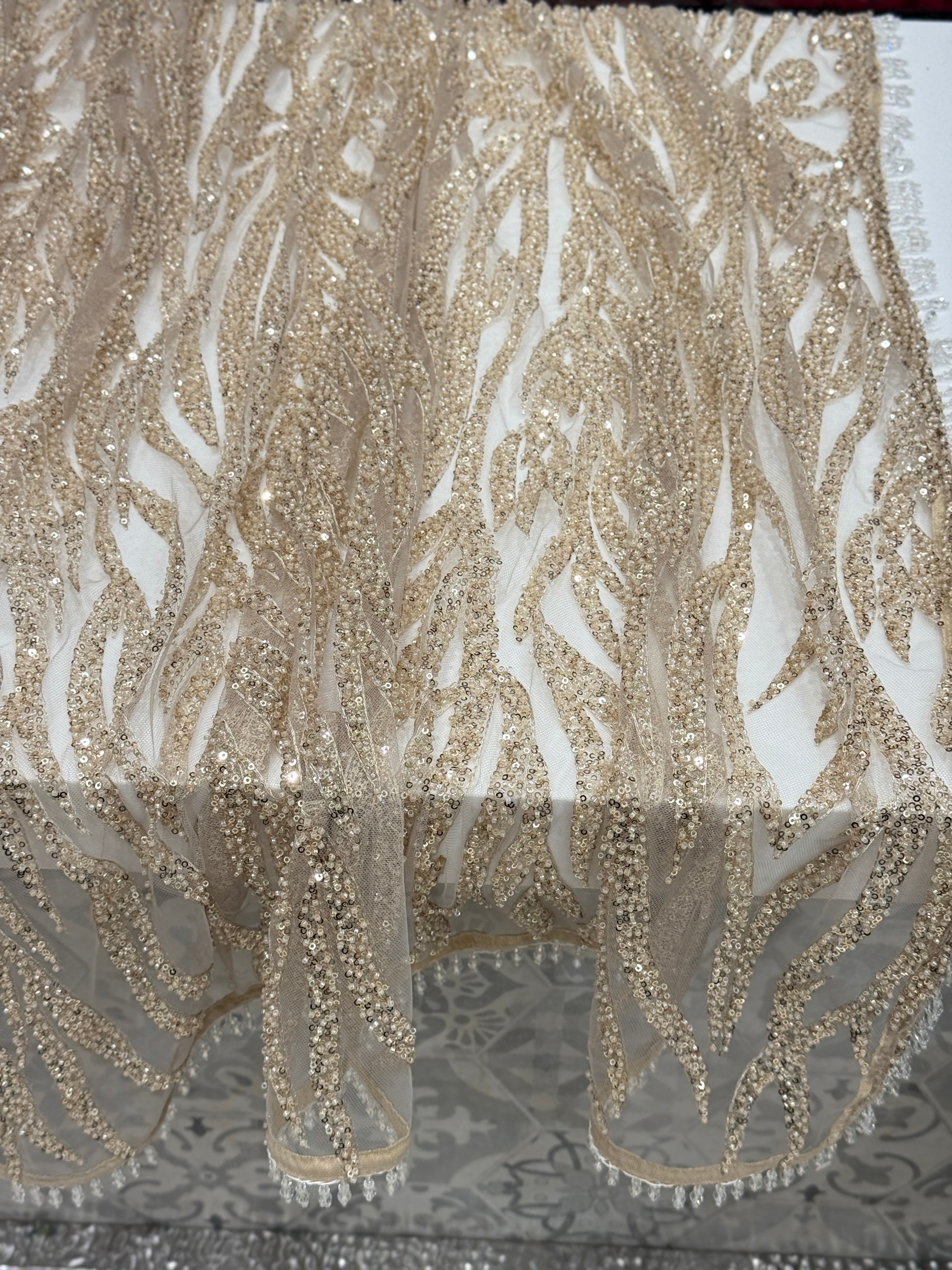 Gold Tiger Print Inspired Net Embroidery Saree