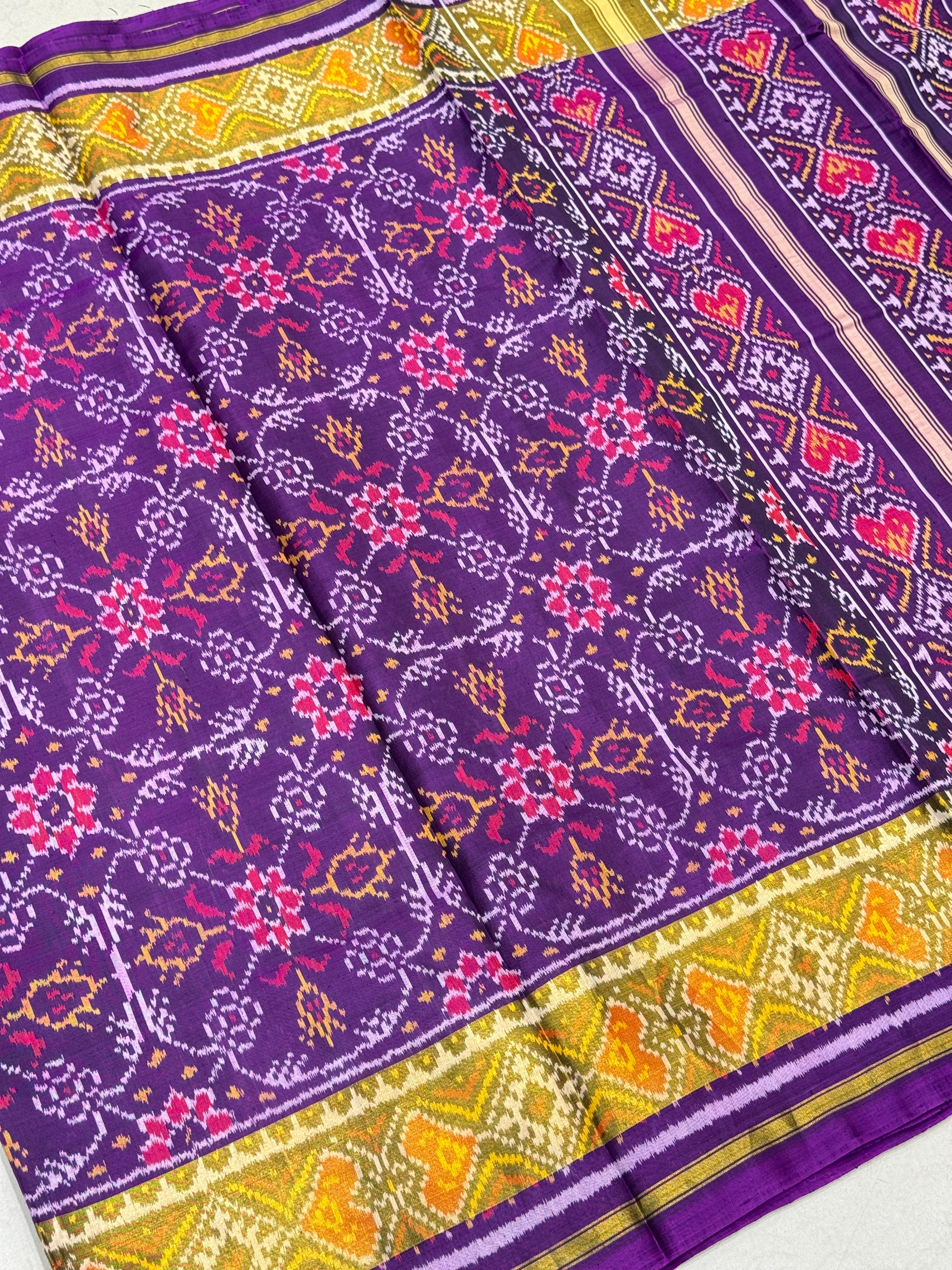 Violet Handloom Rajkoti Patola Saree