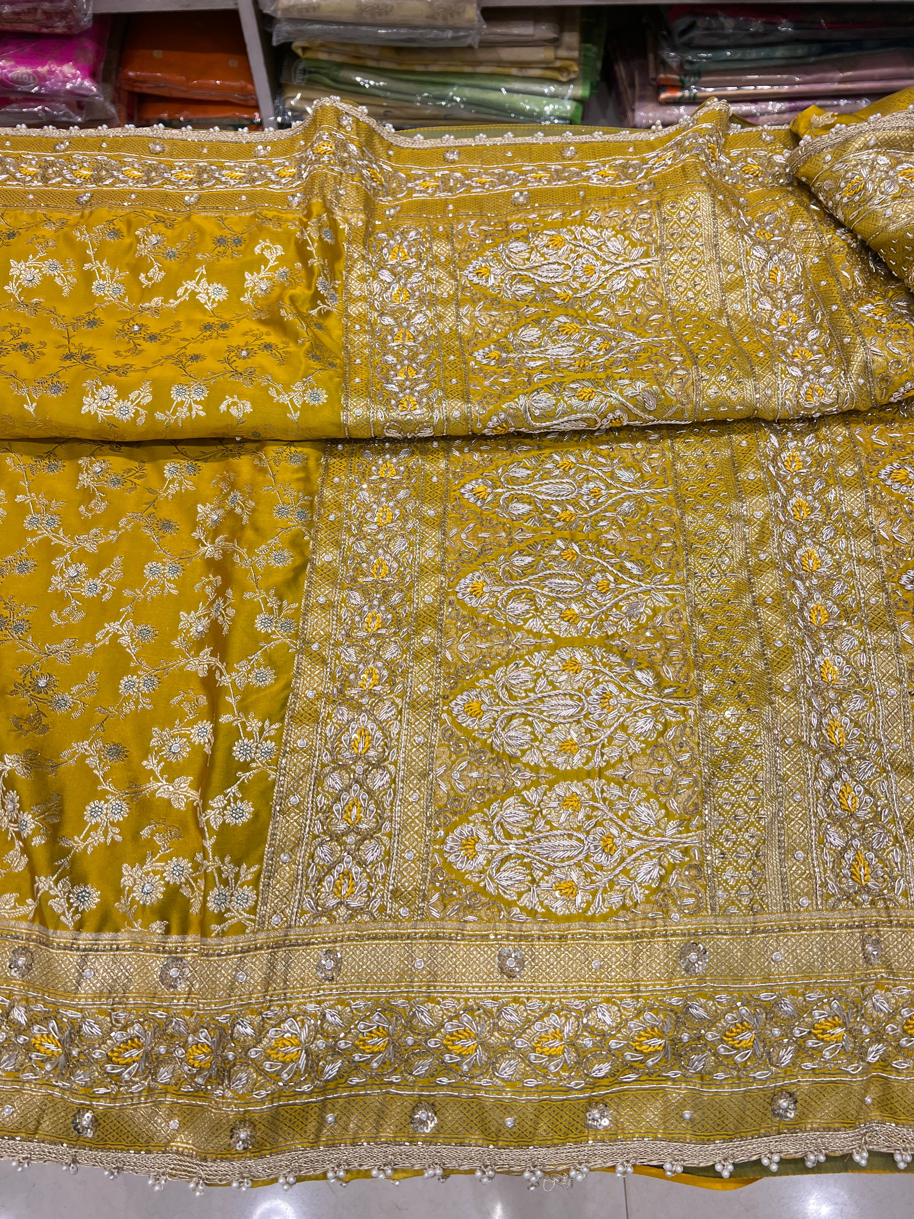 Chatni Colour Banarasi Silk Resham Embroidery Saree