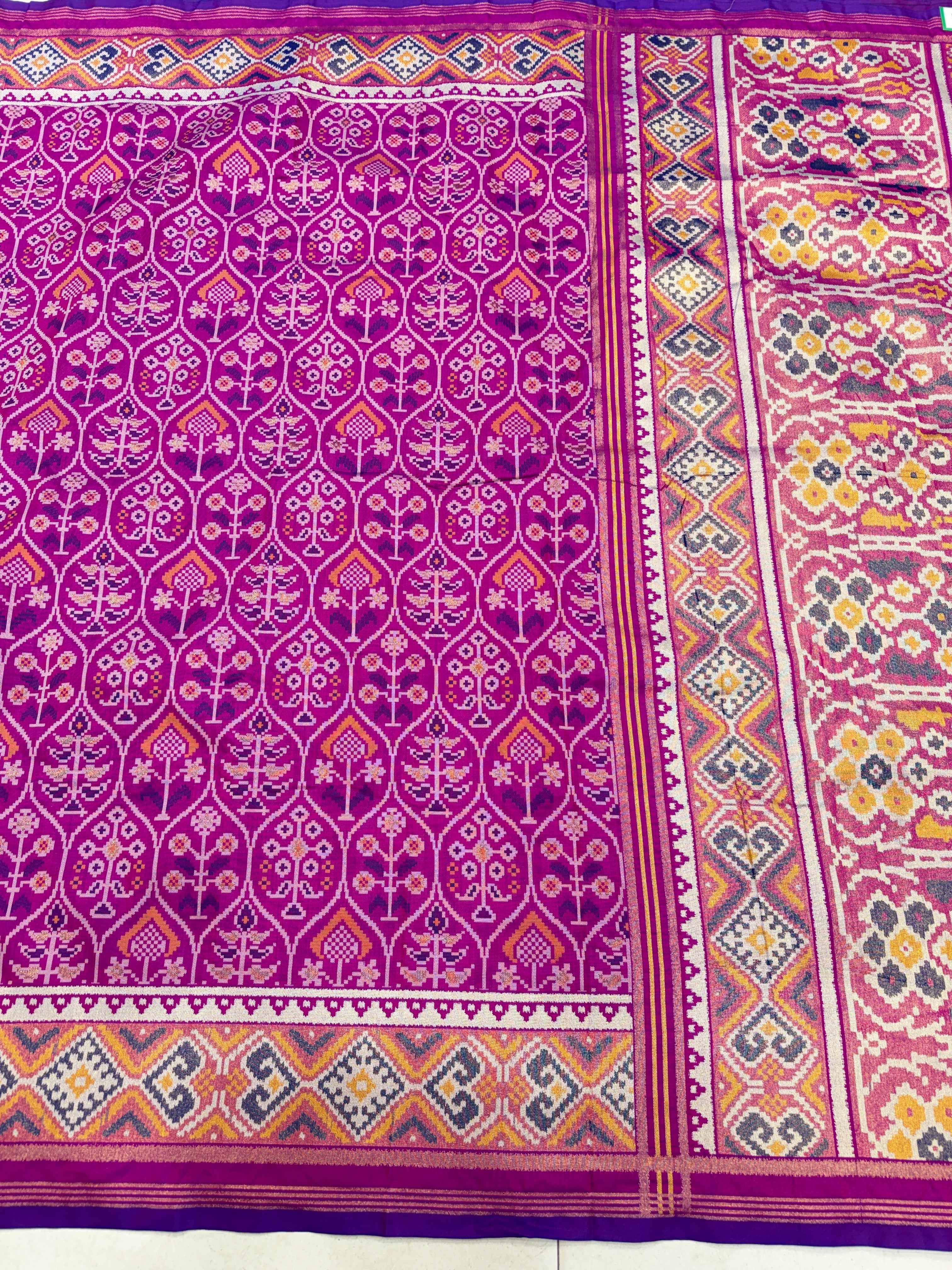 Violet Crown Jaal Semi Silk Patan Patola Saree