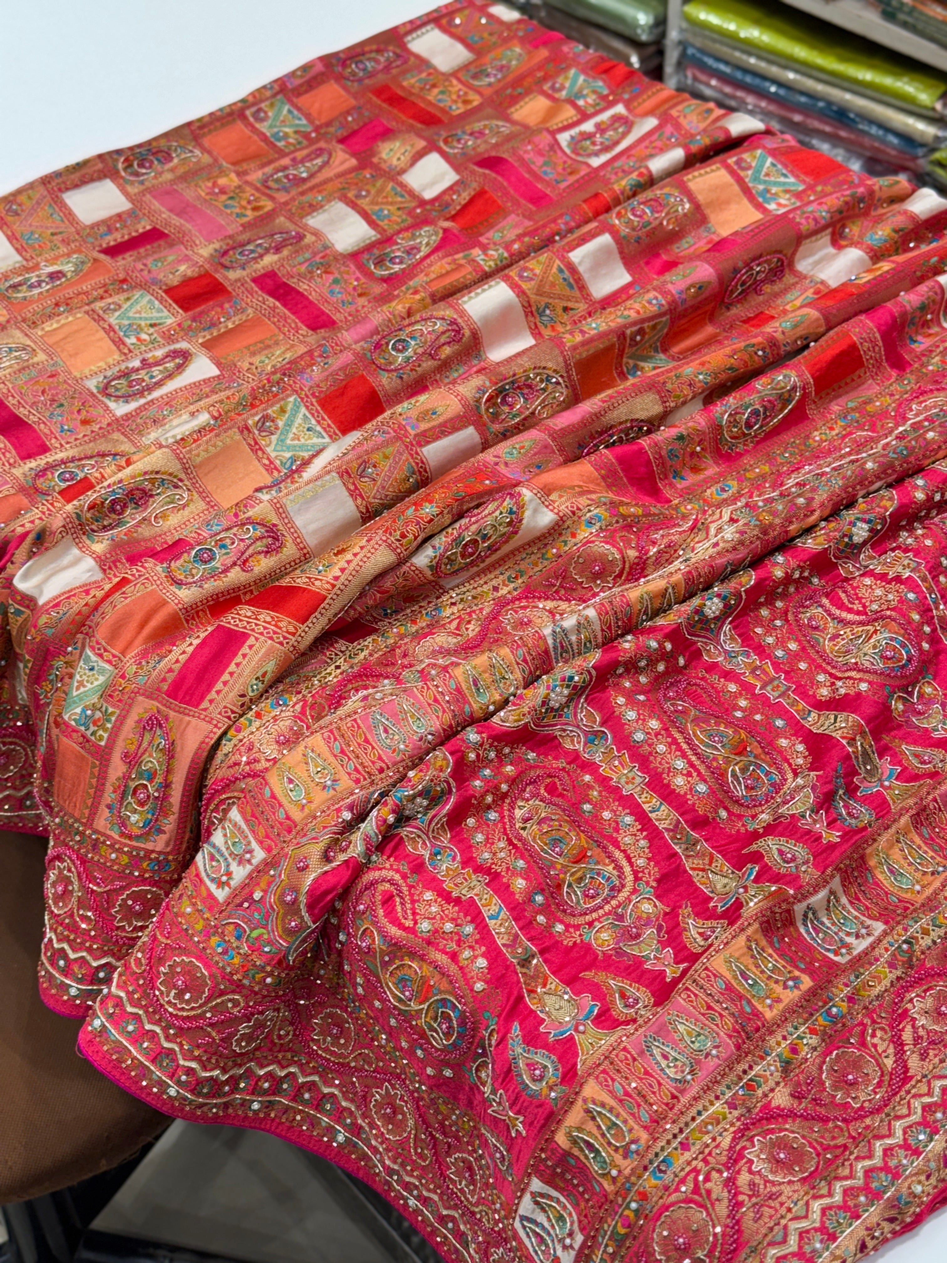 Rani Modal Rangkat Hand Embroidery Saree