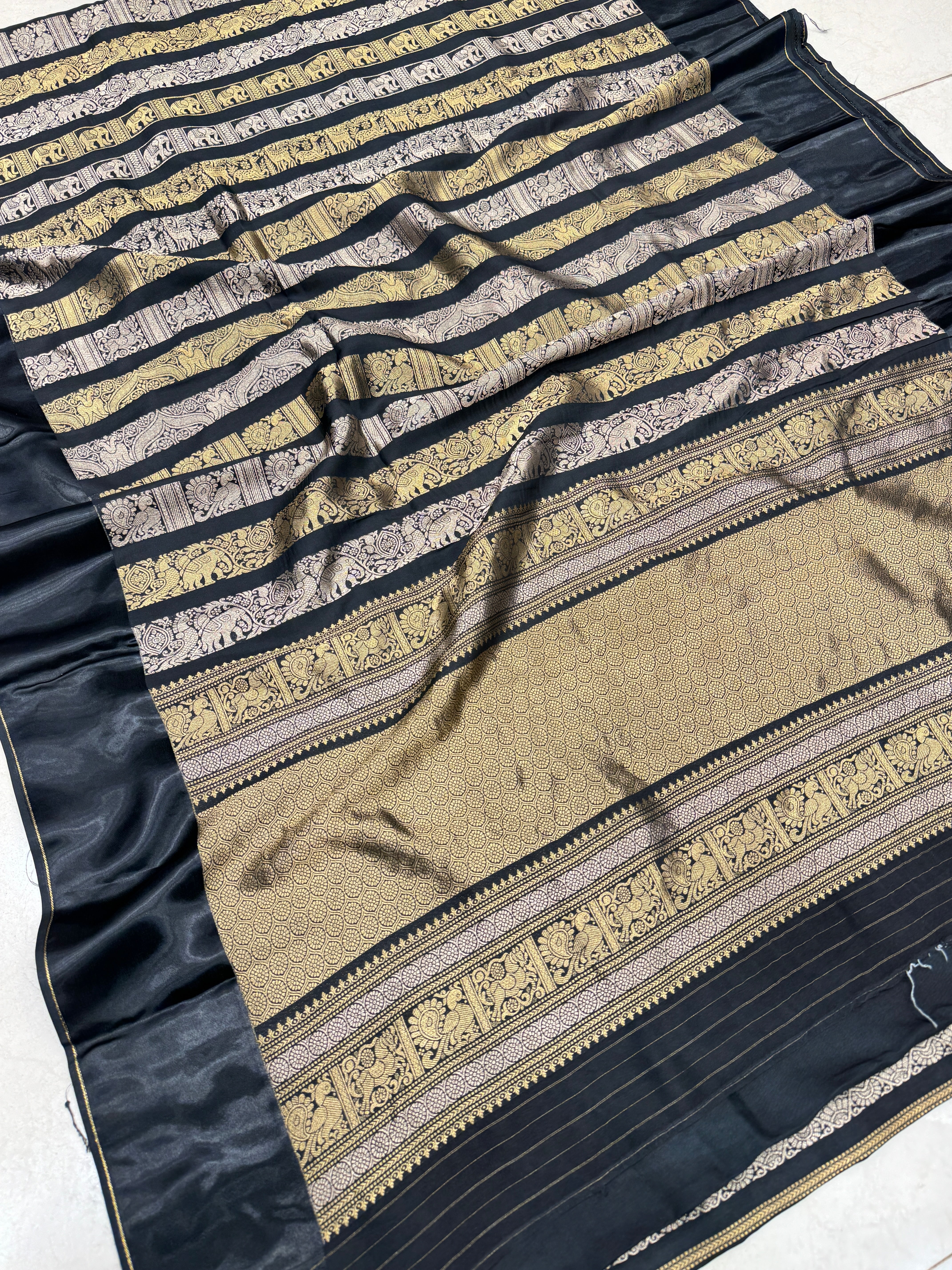 Nita Ambani Inspired Black Contemporary Banarasi Saree