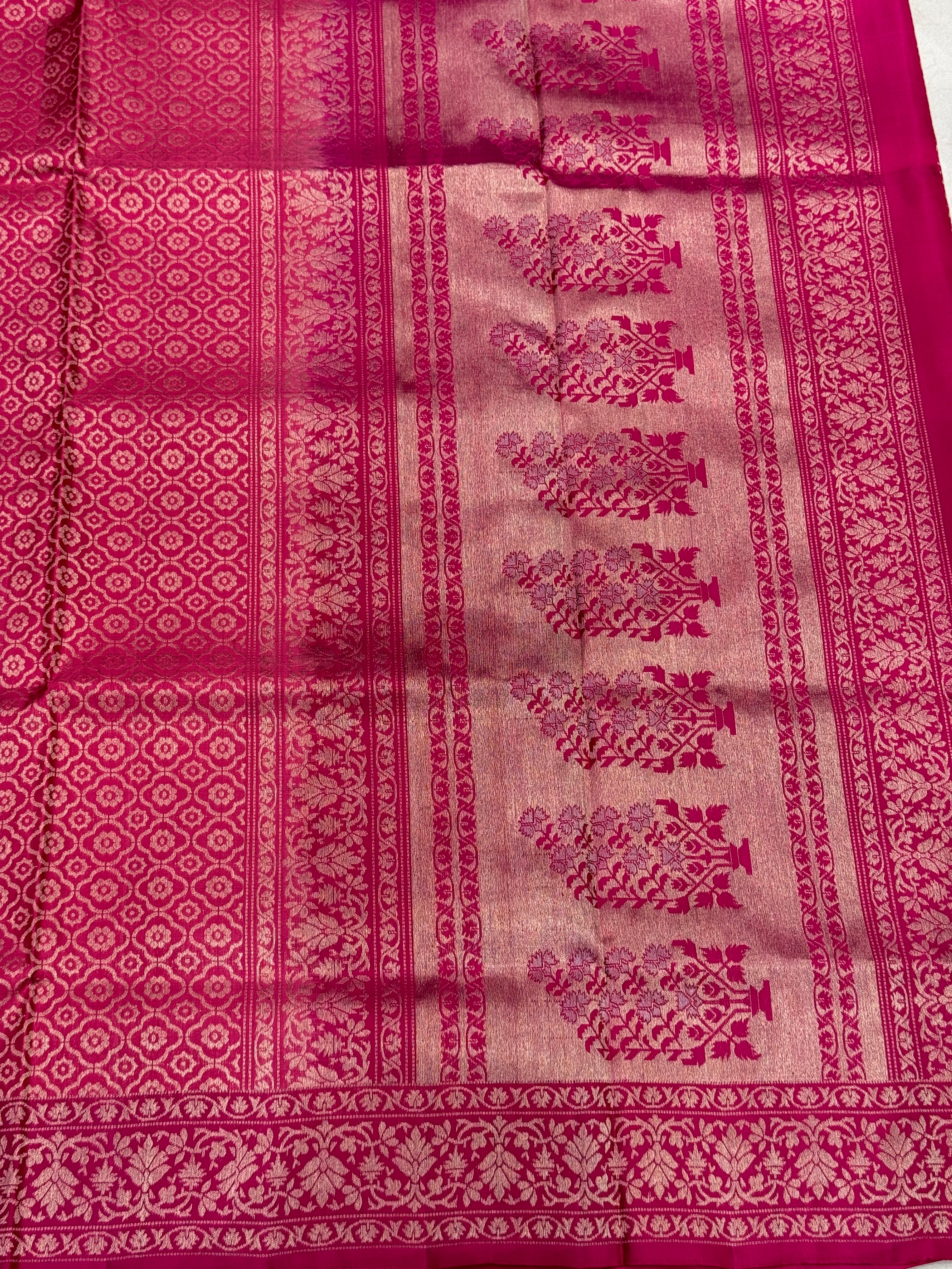 Rani Pink Contemporary Handloom Kanchipuram Pure Silk Saree