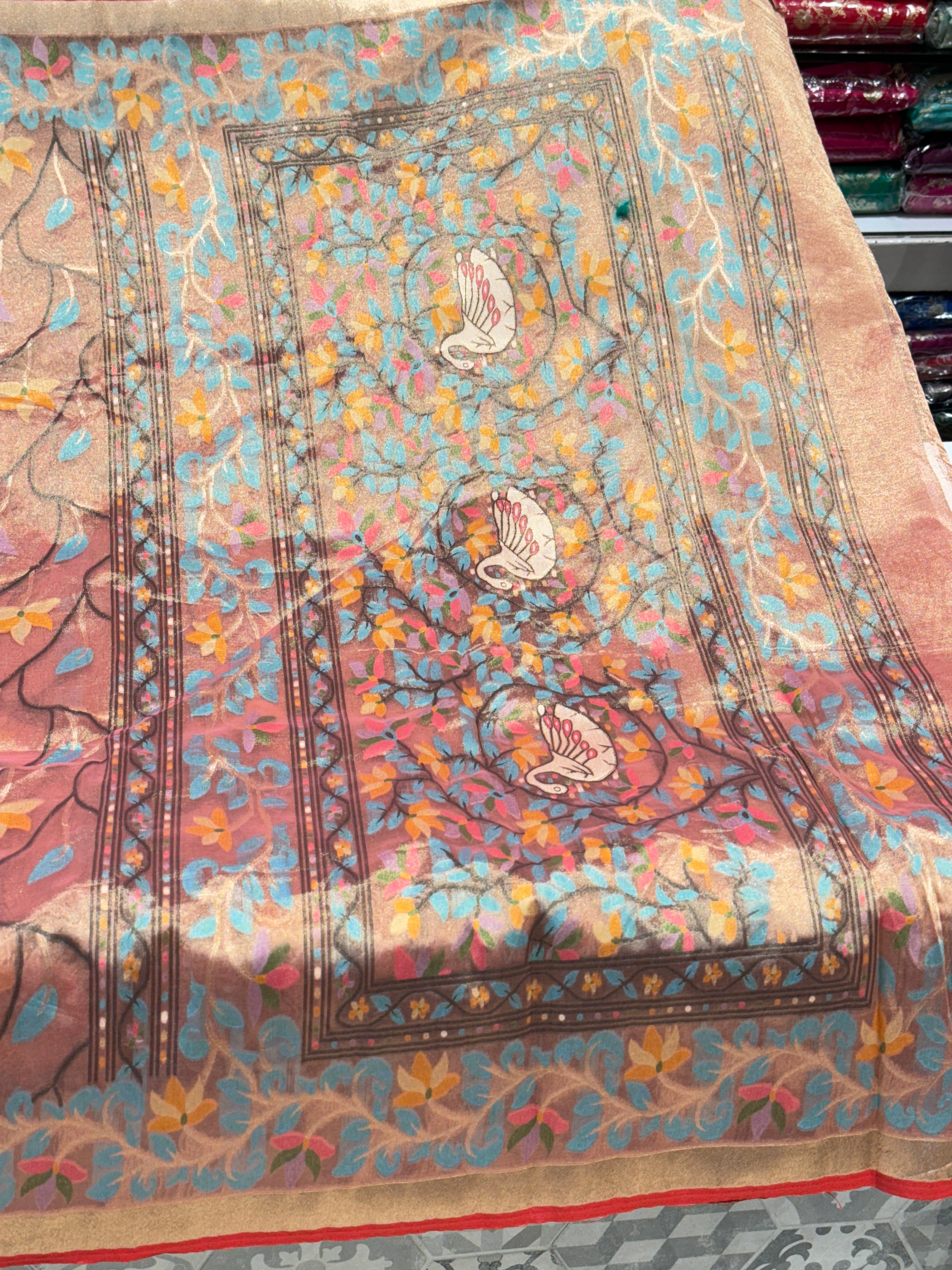 Rani Tissue Paithani Duck Pallu Saree