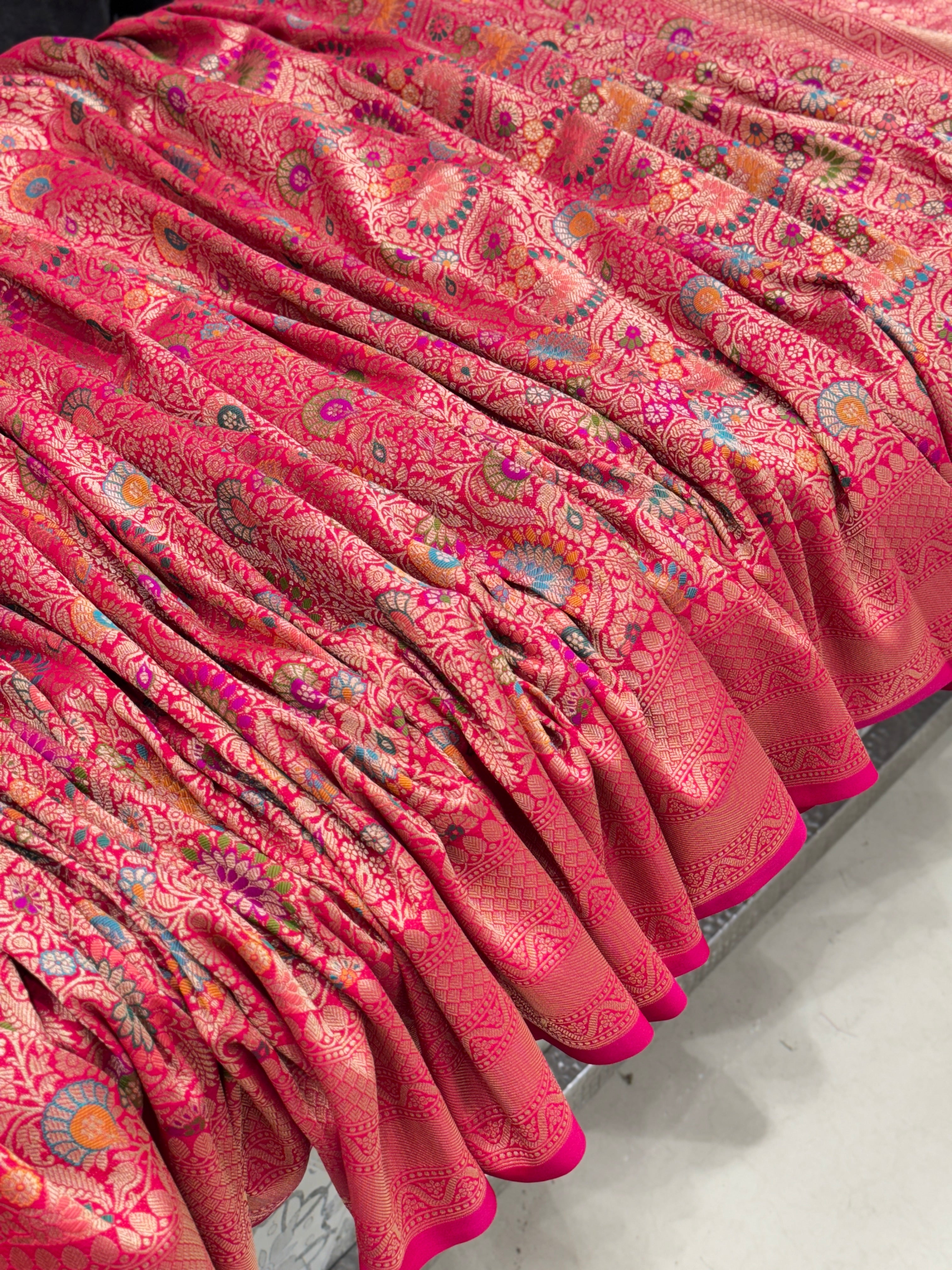 Rani Banarasi Khinkwab Meenakari Woven Silk Saree