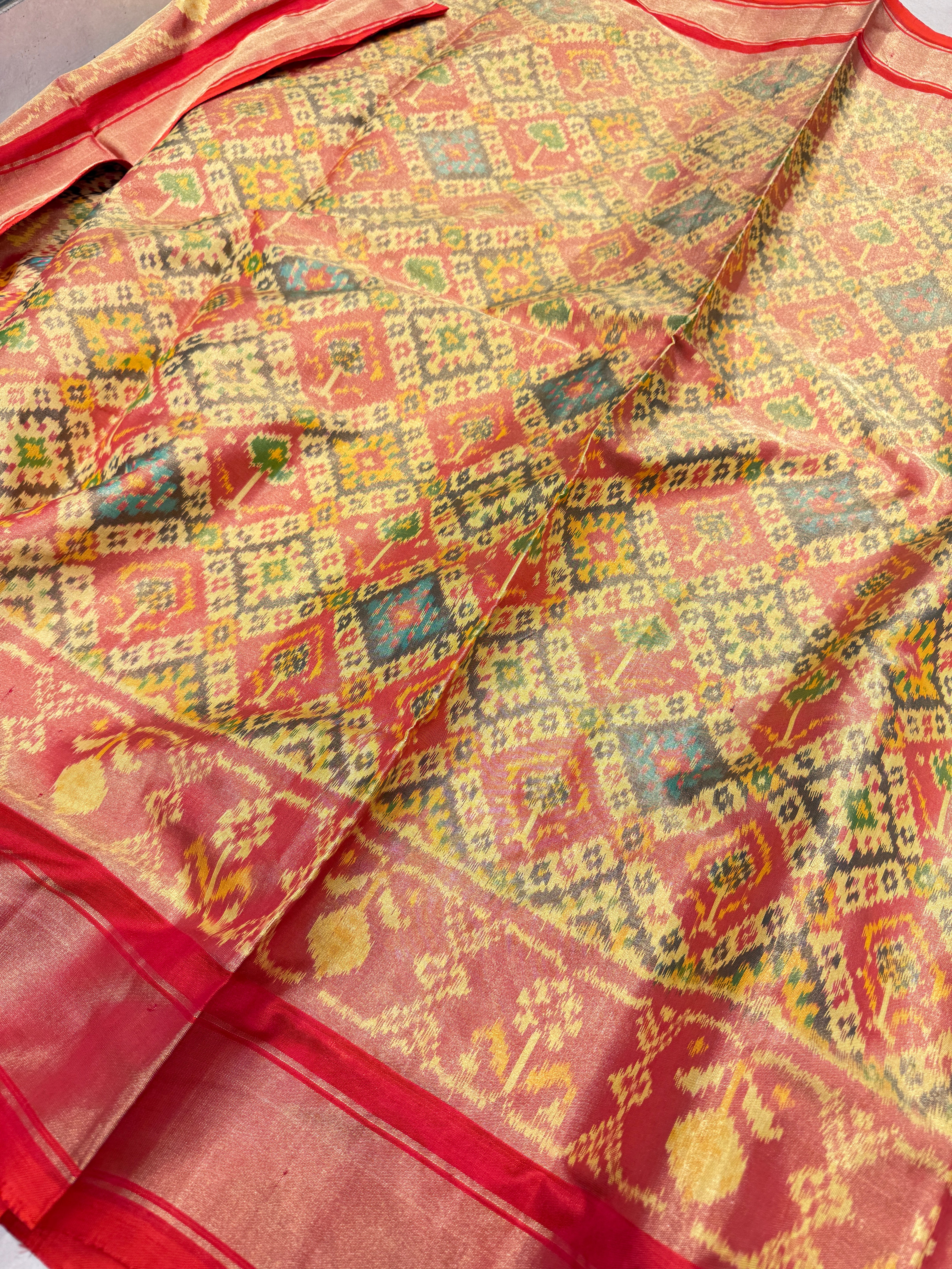 Traditional Handloom Tissue Silk Patola Saree