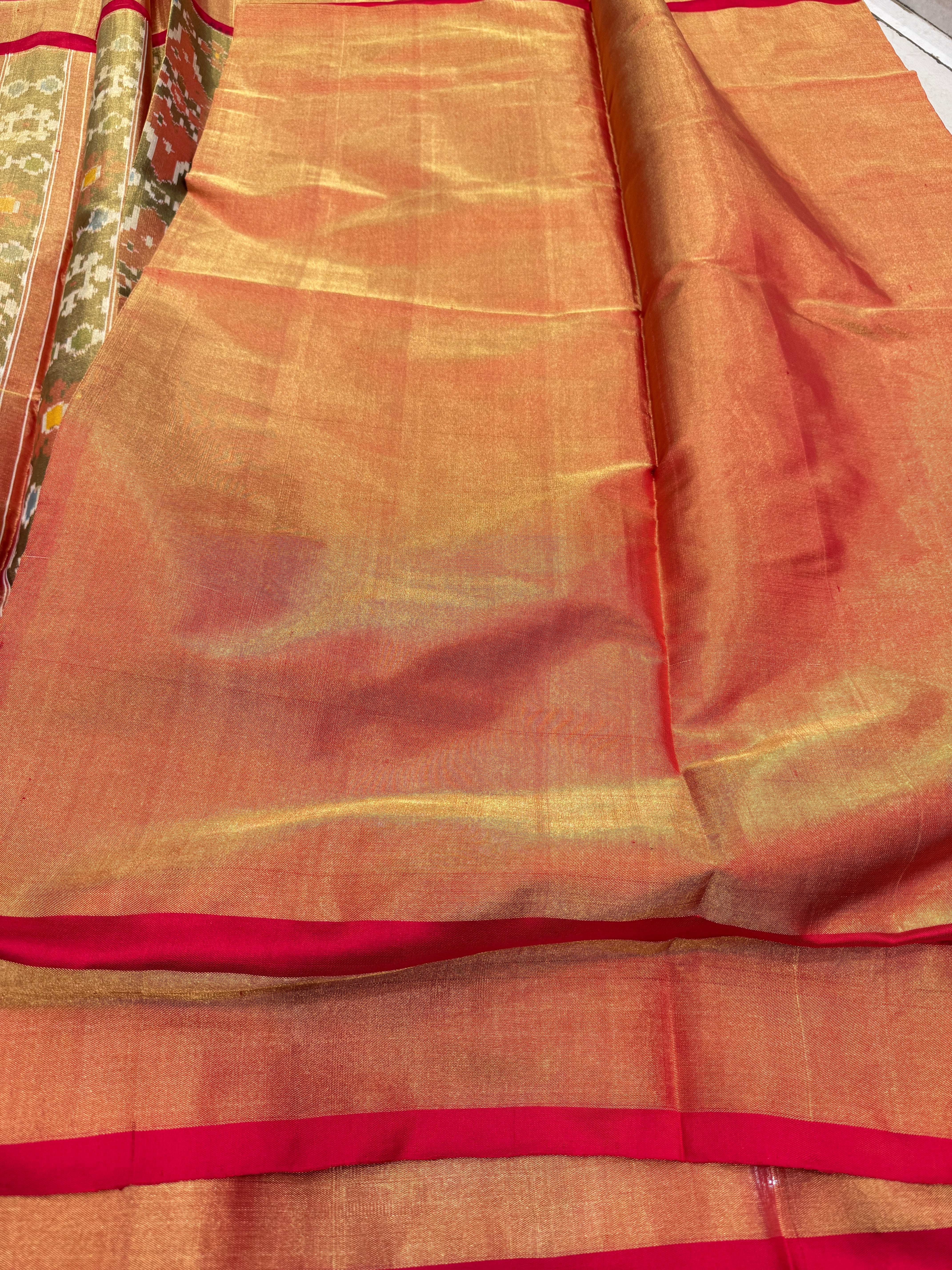 Handloom Tissue Silk Elephant Motif Patola Saree