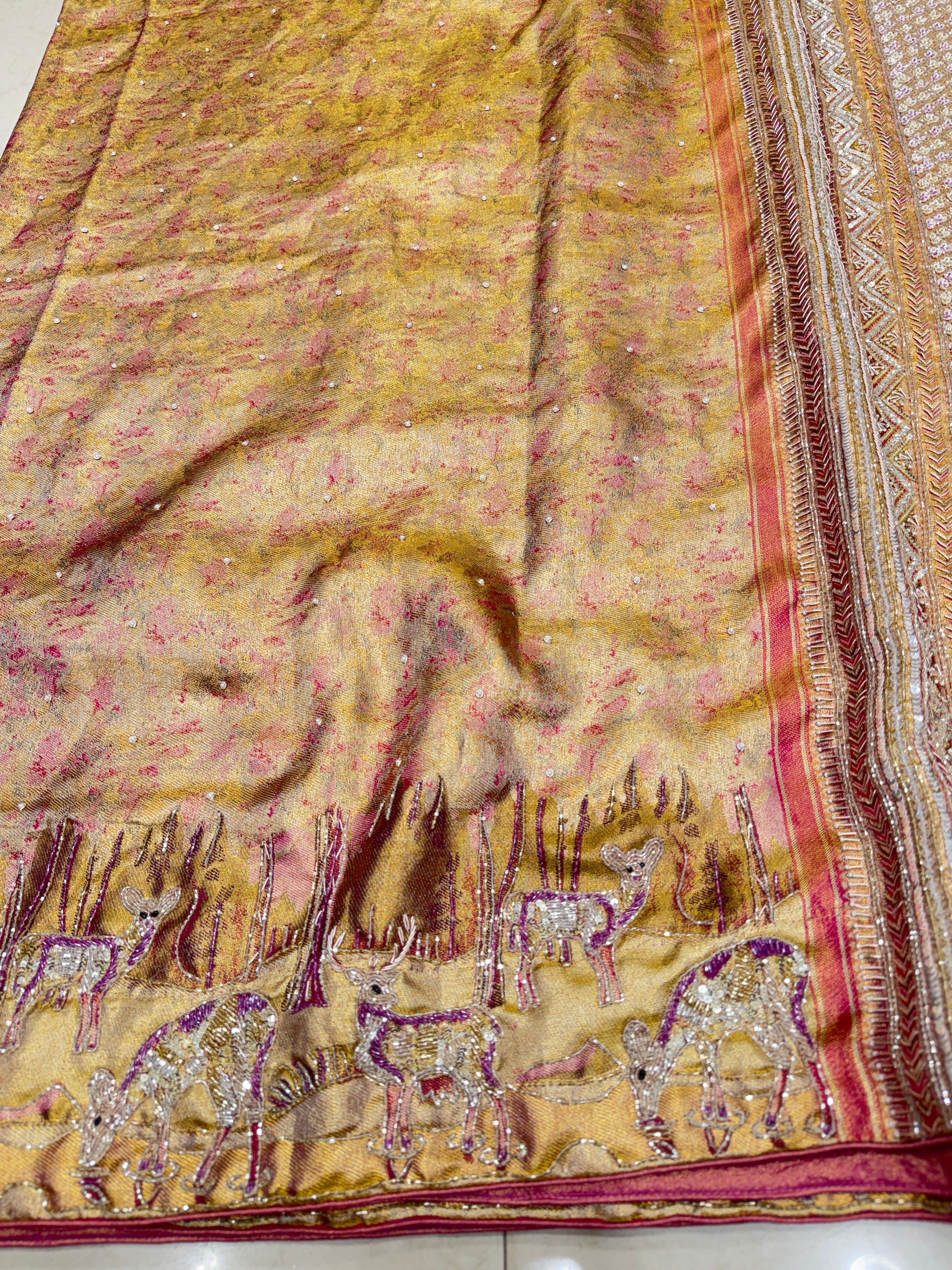 Kanjivaram Embroidery Hiraniya Edit Saree