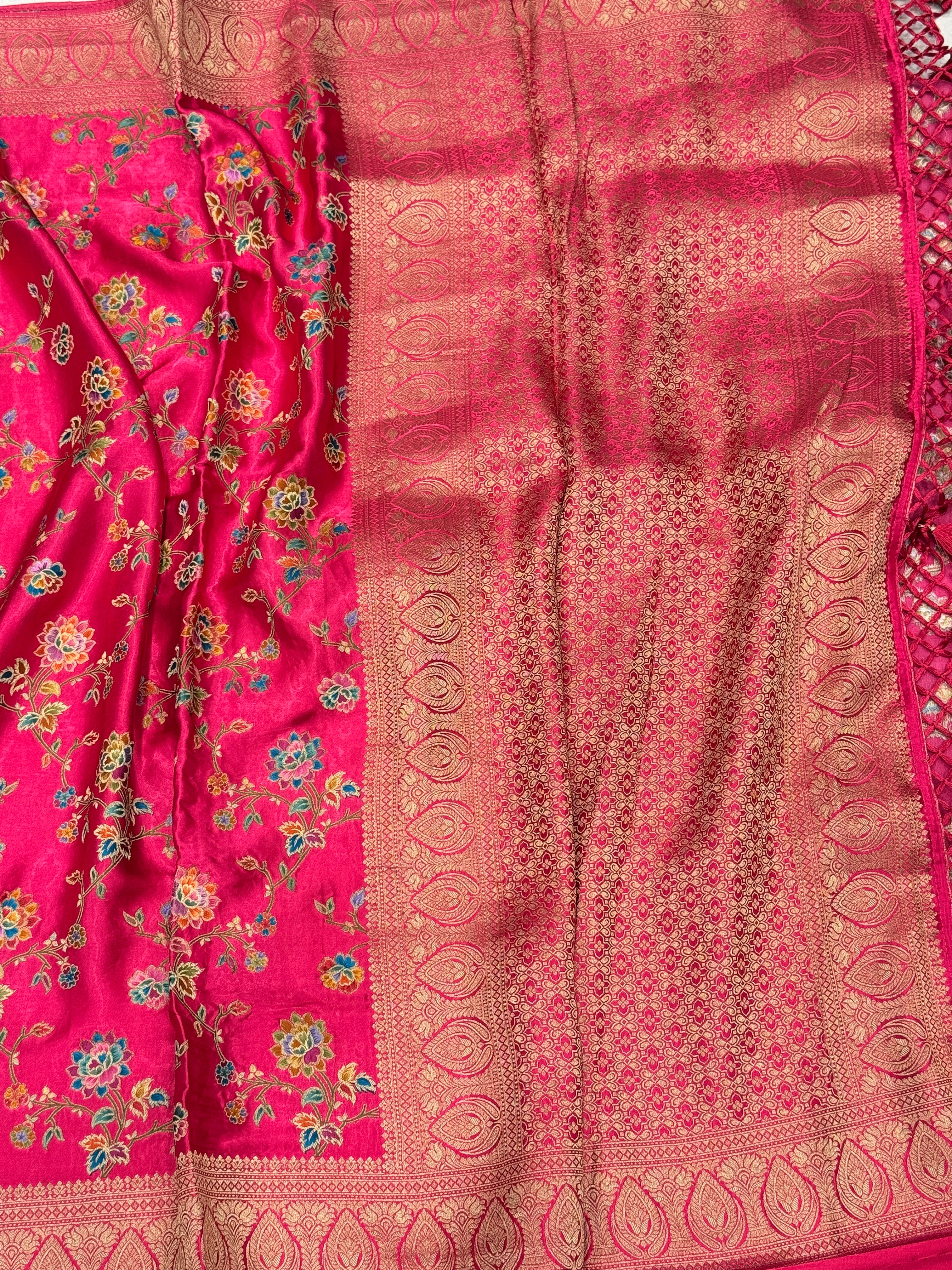Rani Banarasi Modal Rangkat Meenakari Jaal Saree