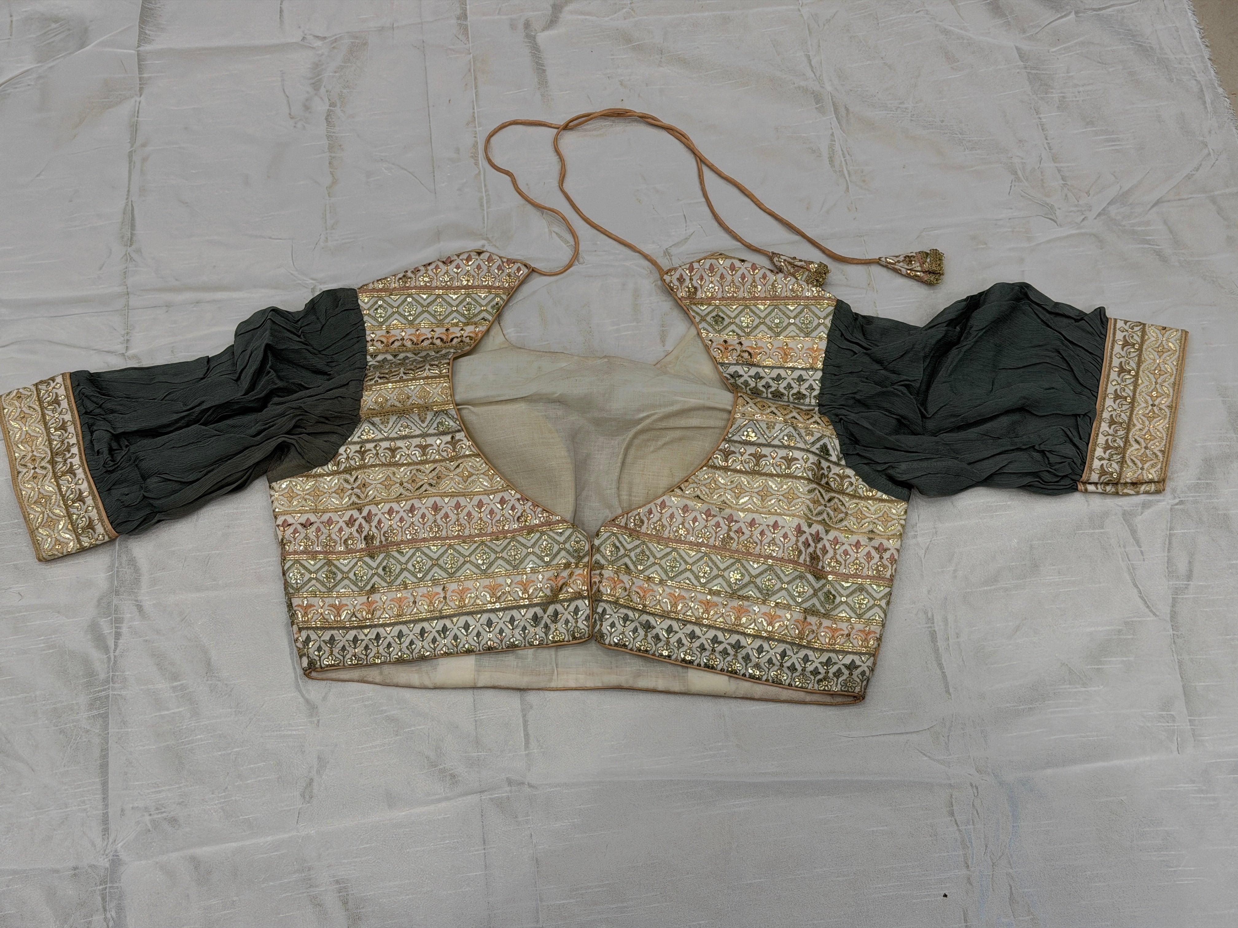 Fancy Puffed Sleev Stitched Blouse