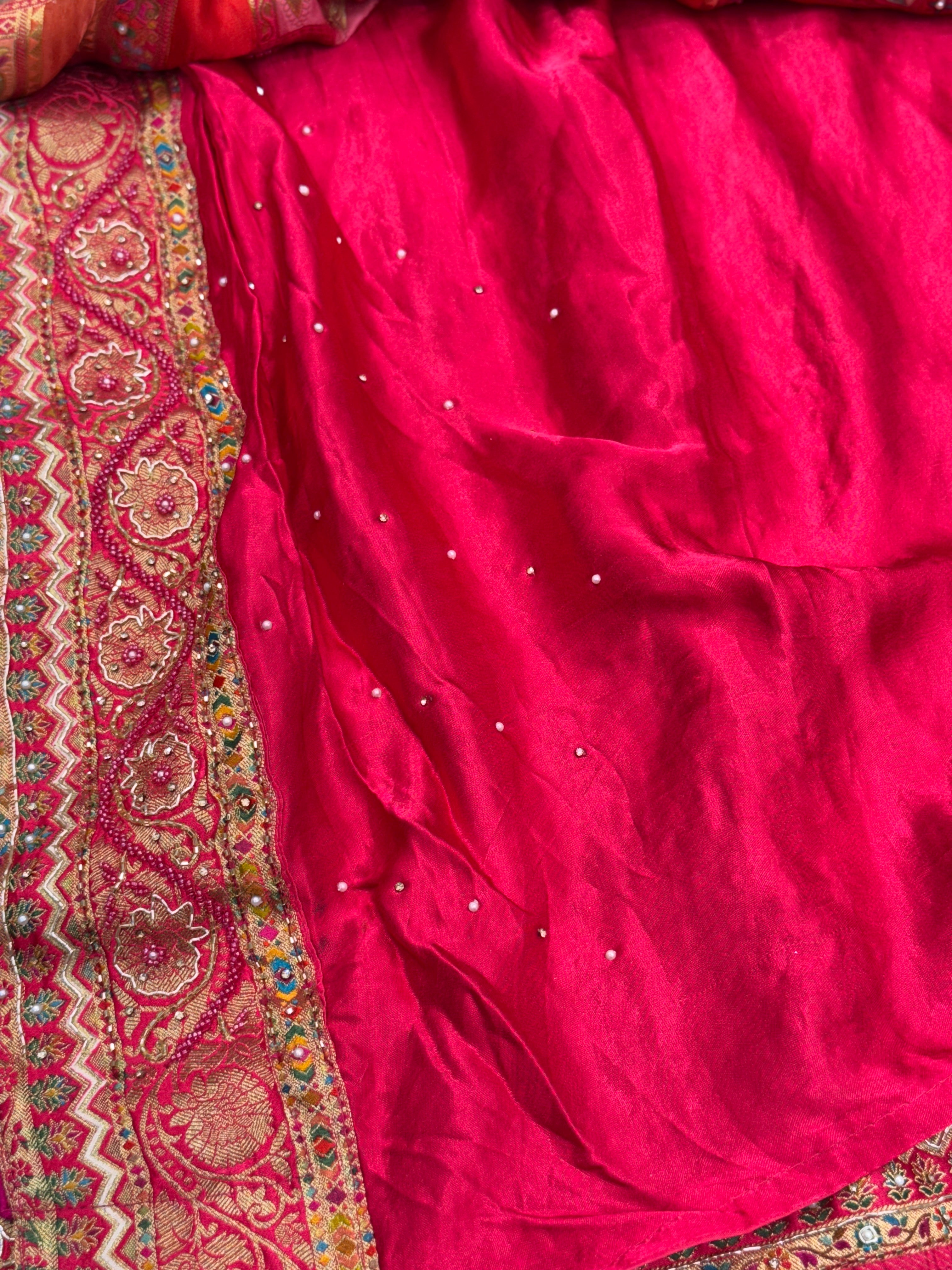 Rani Modal Rangkat Hand Embroidery Saree
