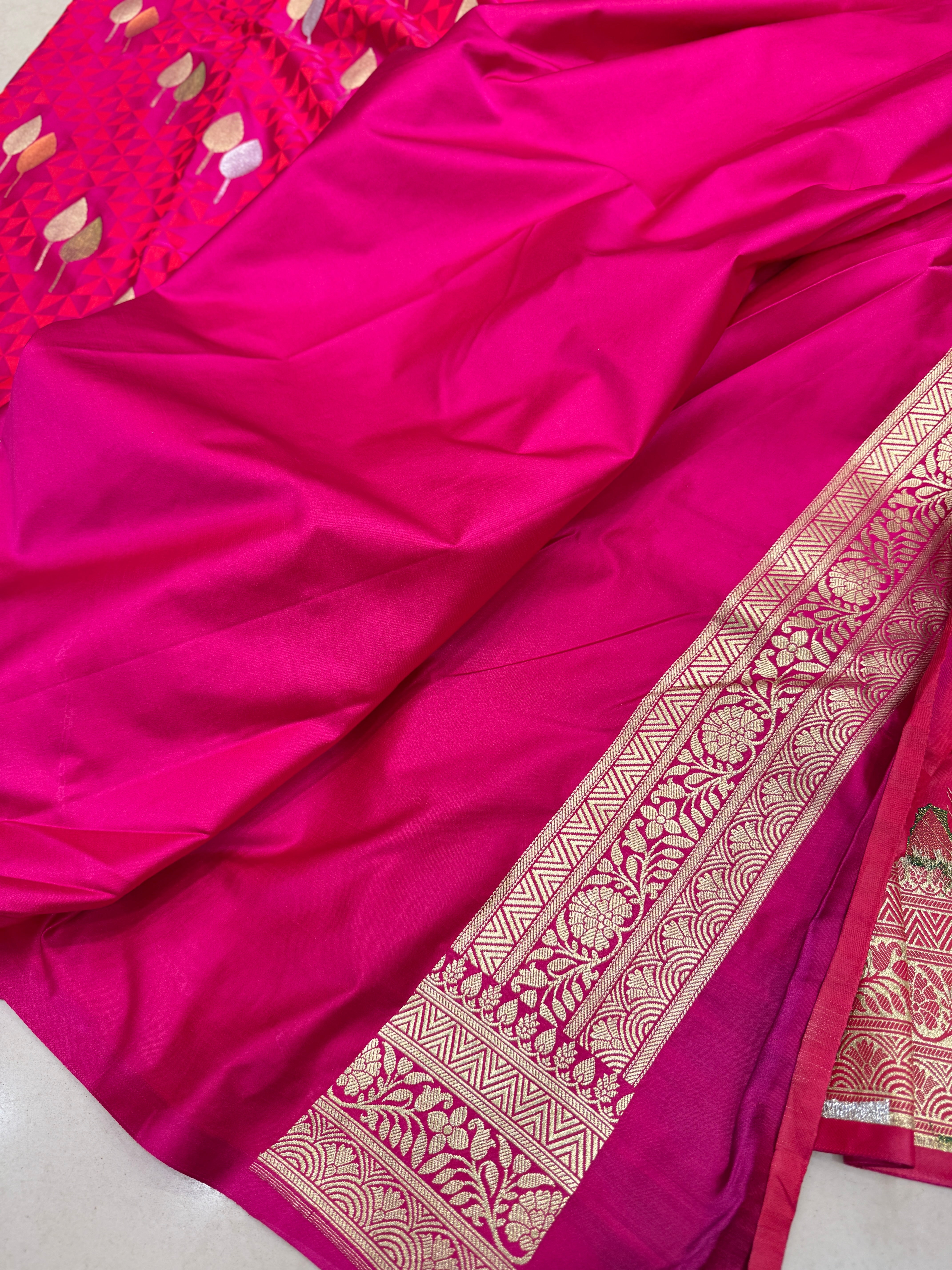 Rani Banarasi Silk Sliver Gold Butta Saree