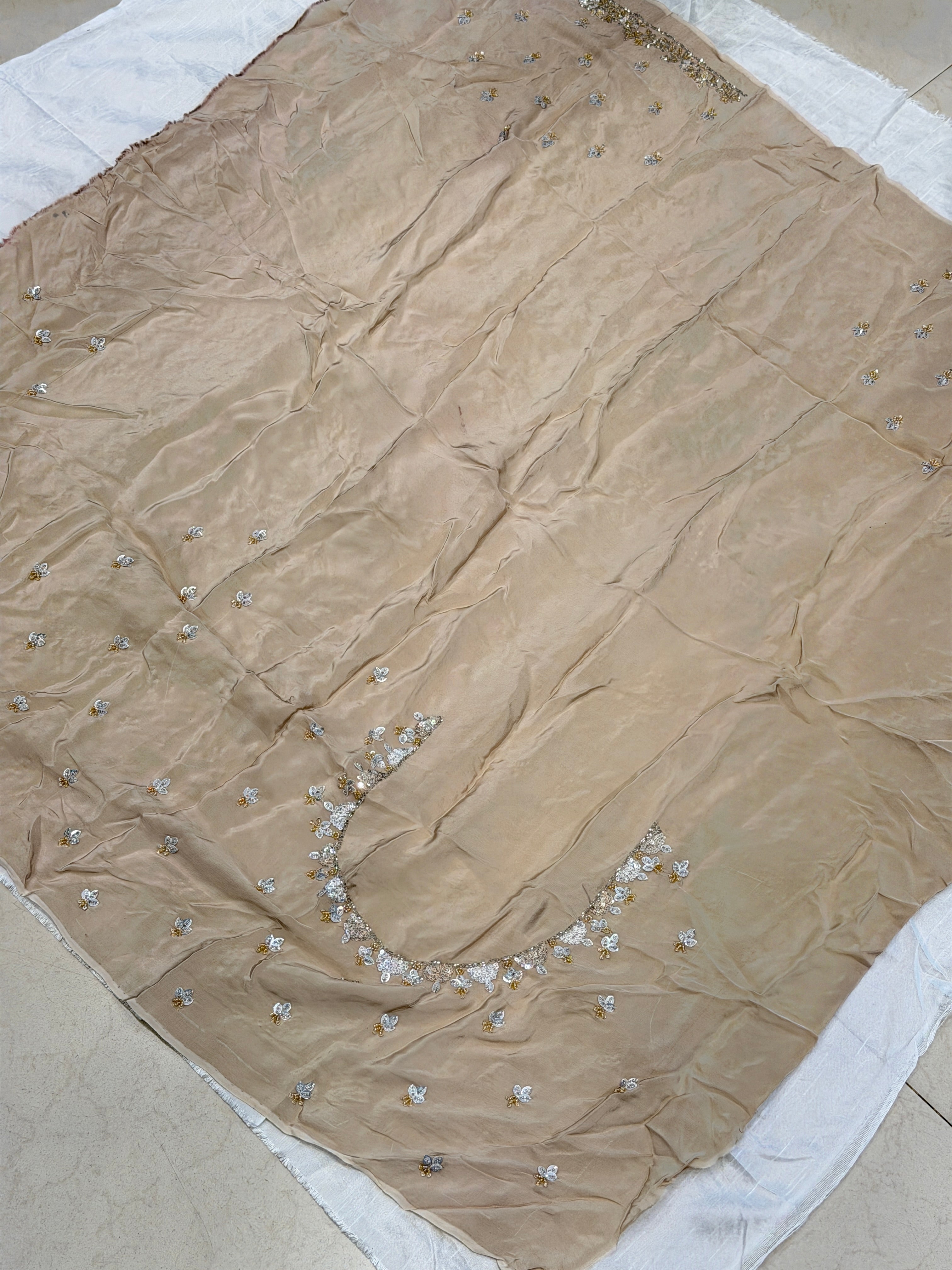 Crepe Tissue Hand Embroidery Blouse Piece