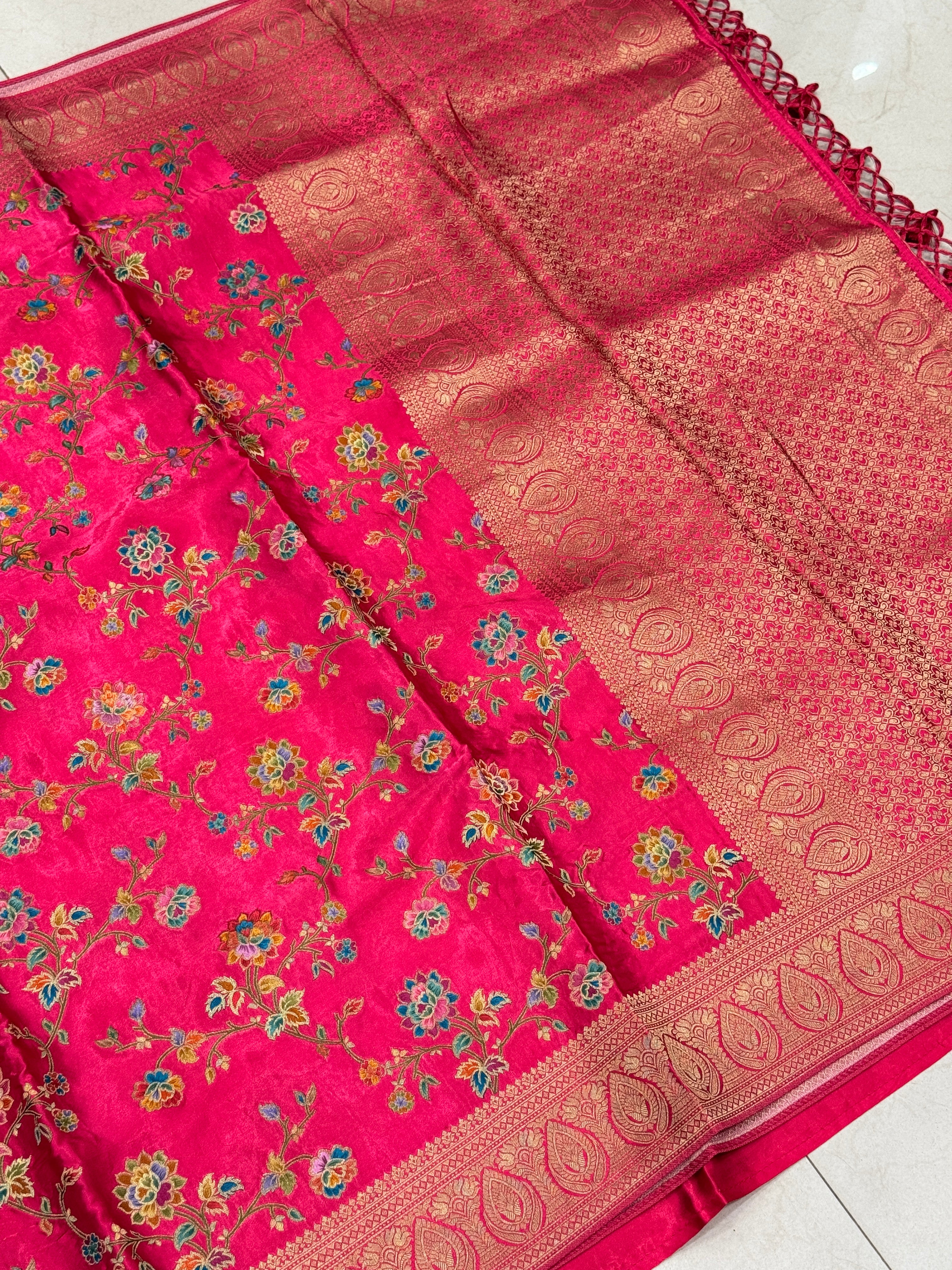 Rani Banarasi Modal Rangkat Meenakari Jaal Saree