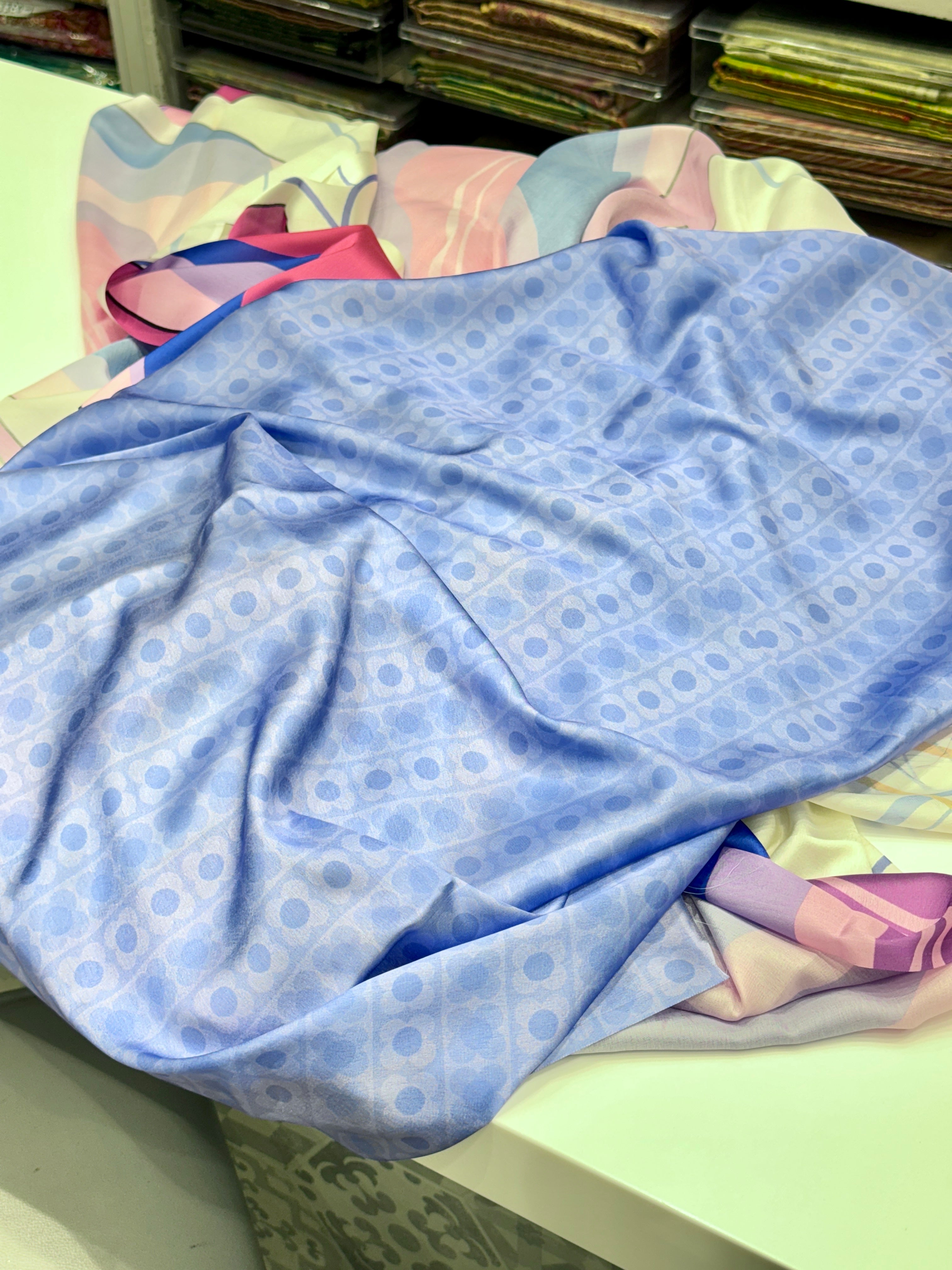 Cherry Blossom Inspire Printed Satin Silk Saree