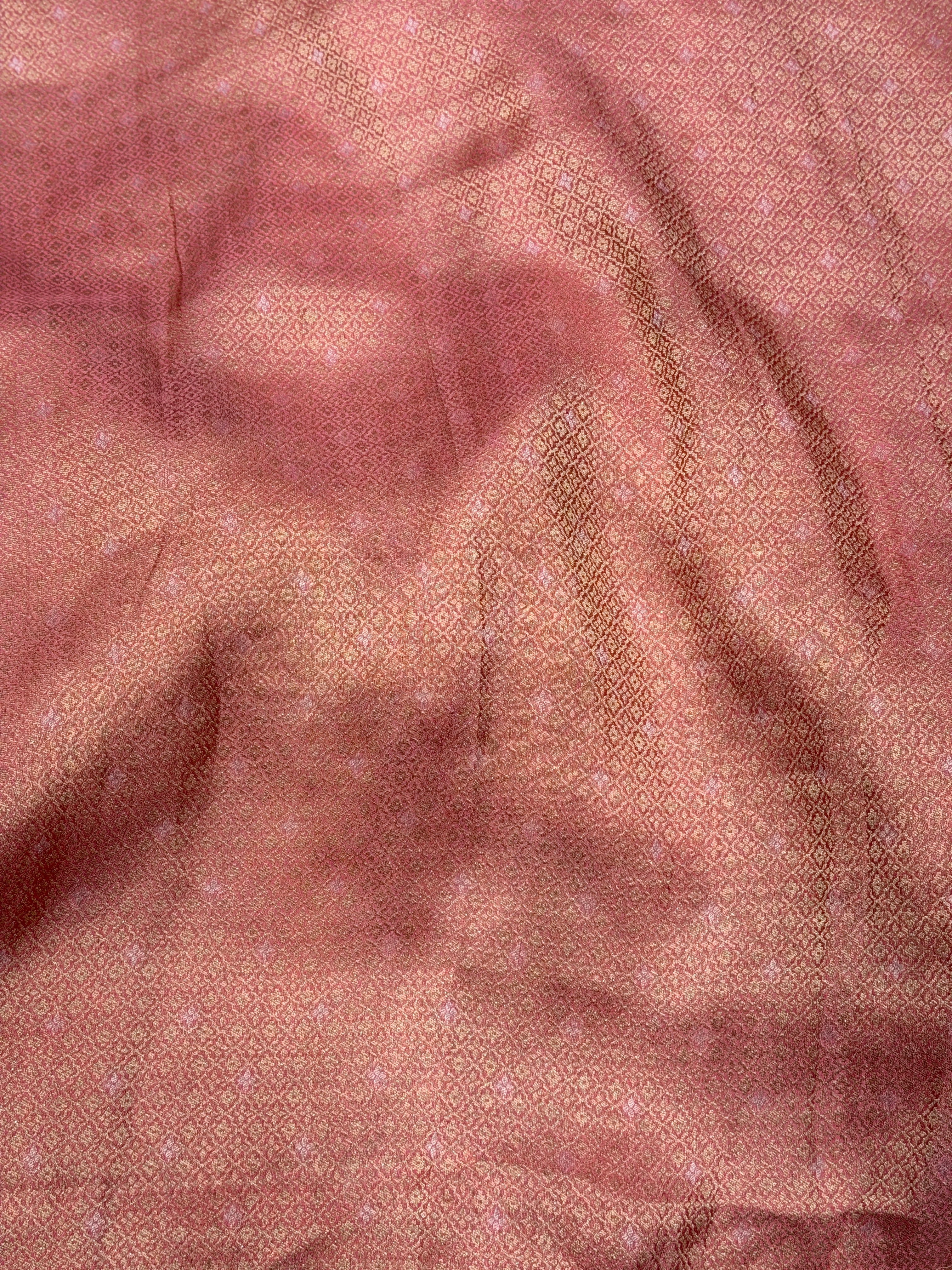 Silver Light Pink Soft Tissue Weaved Moti Embroidery Saree