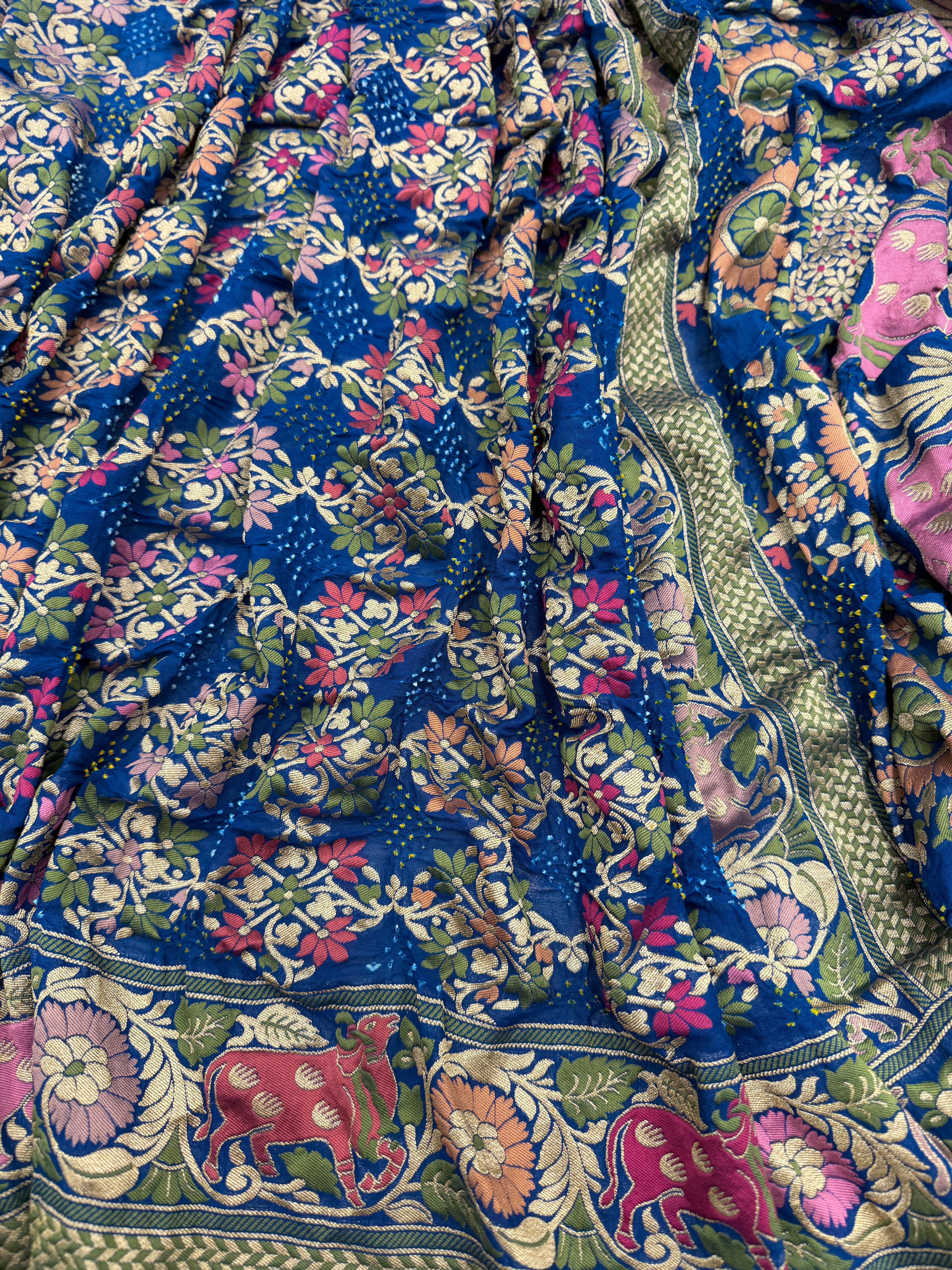 Pichwai Weave Meenakari Rai Bandhej Saree