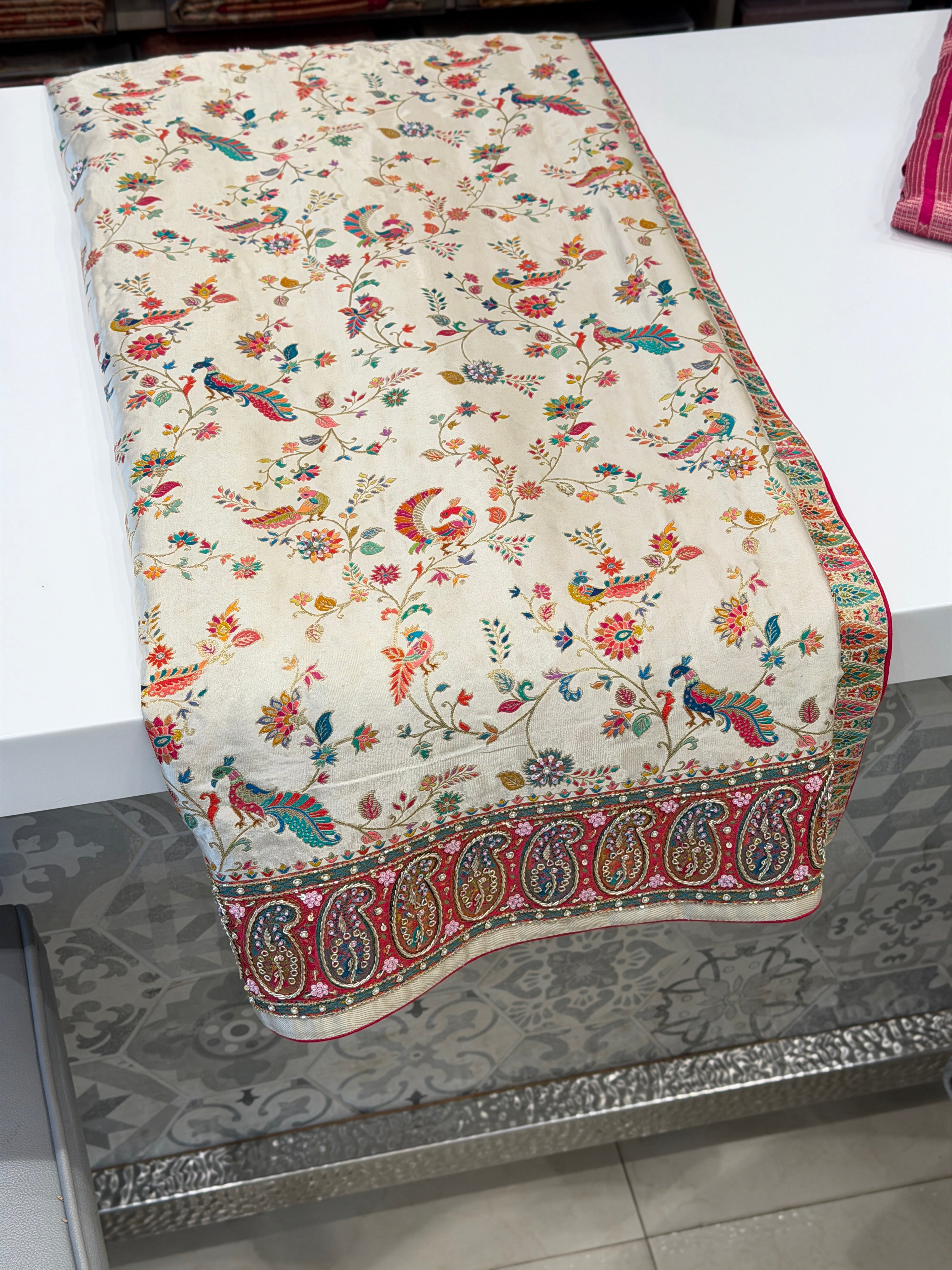 Banarasi Modal Rangkat Zardosi Hand Embroidery Meenakari Saree