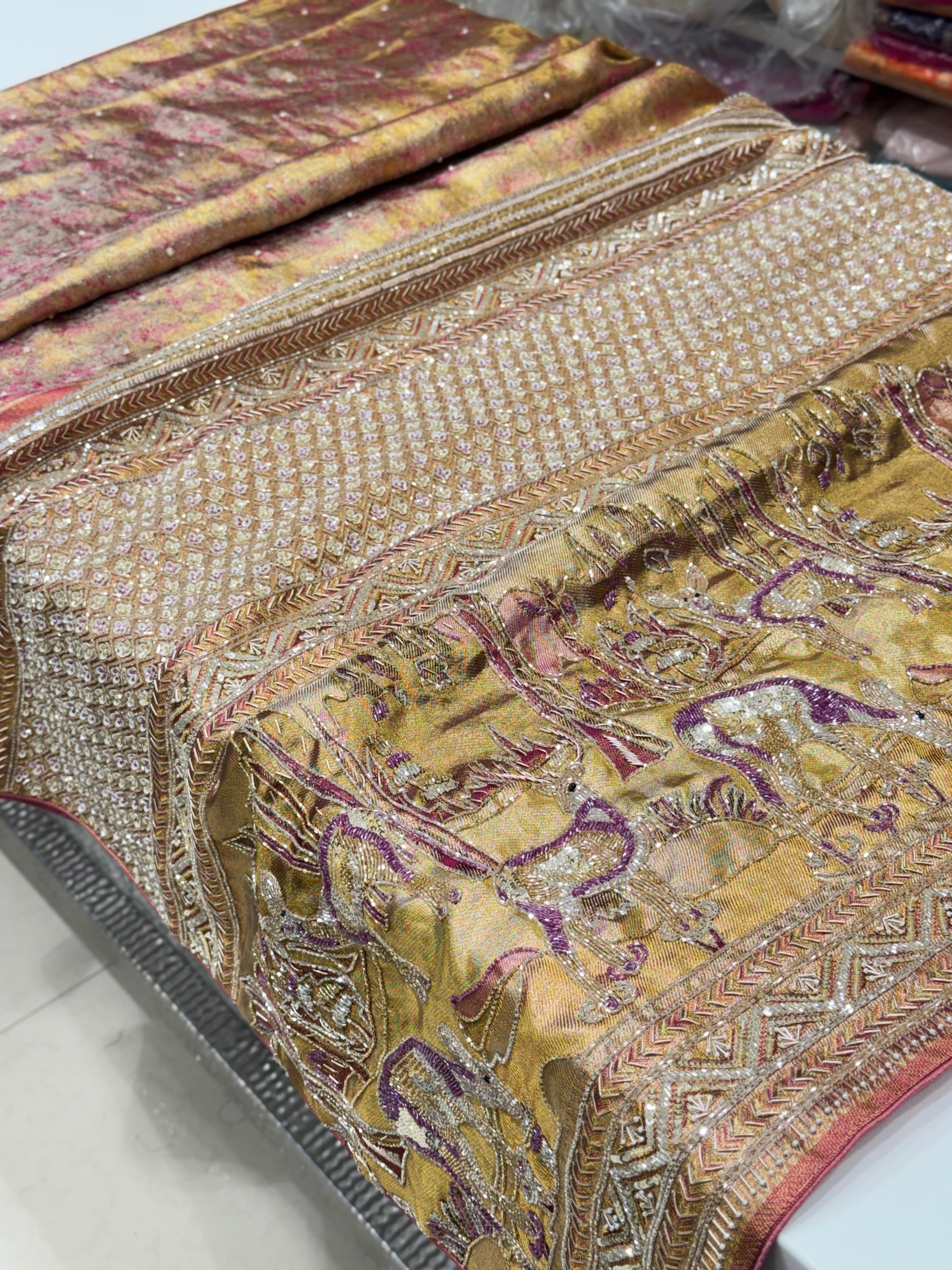 Kanjivaram Embroidery Hiraniya Edit Saree