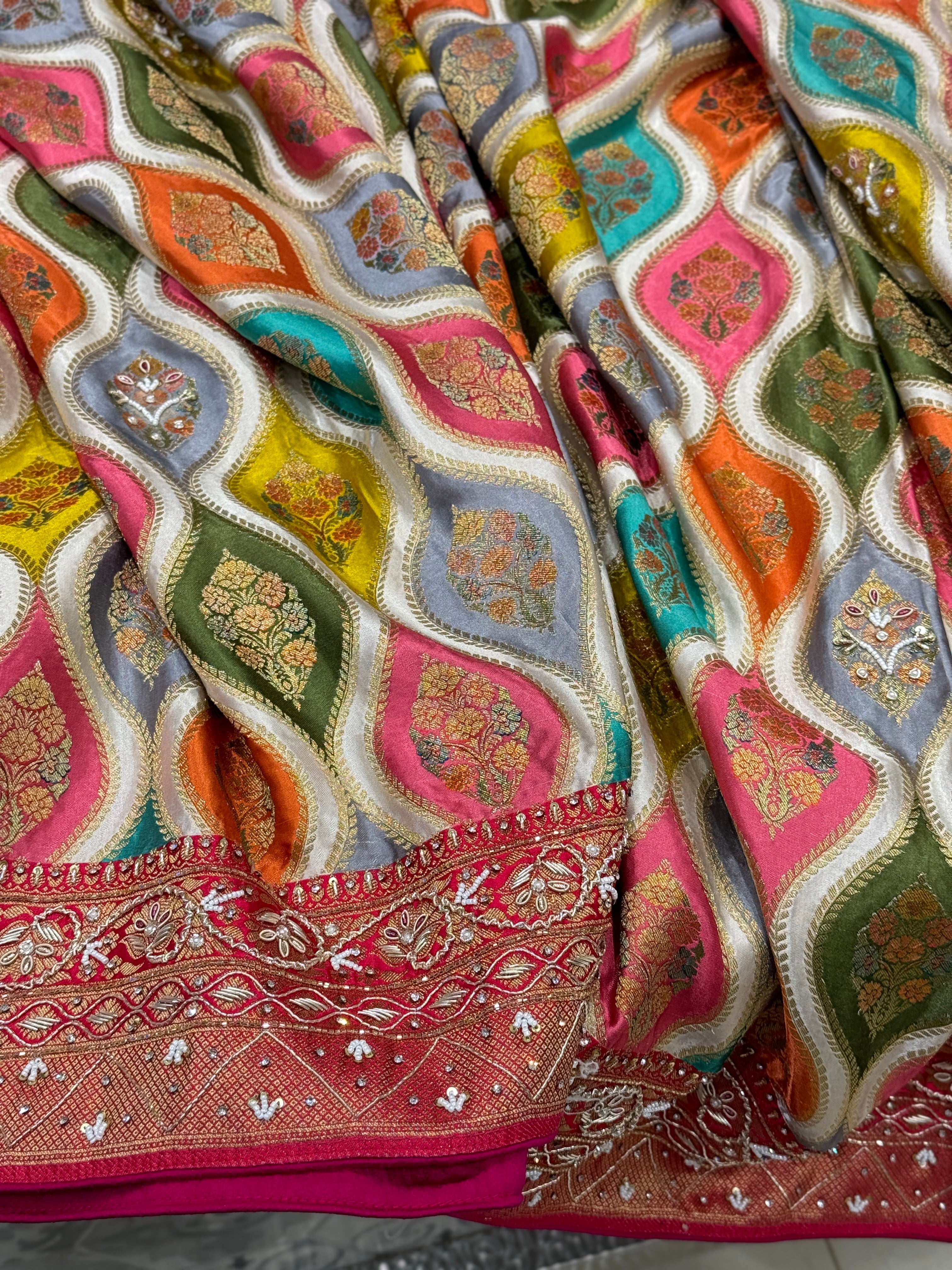 Banarasi Modal Rangkat Hand Embroidery Saree