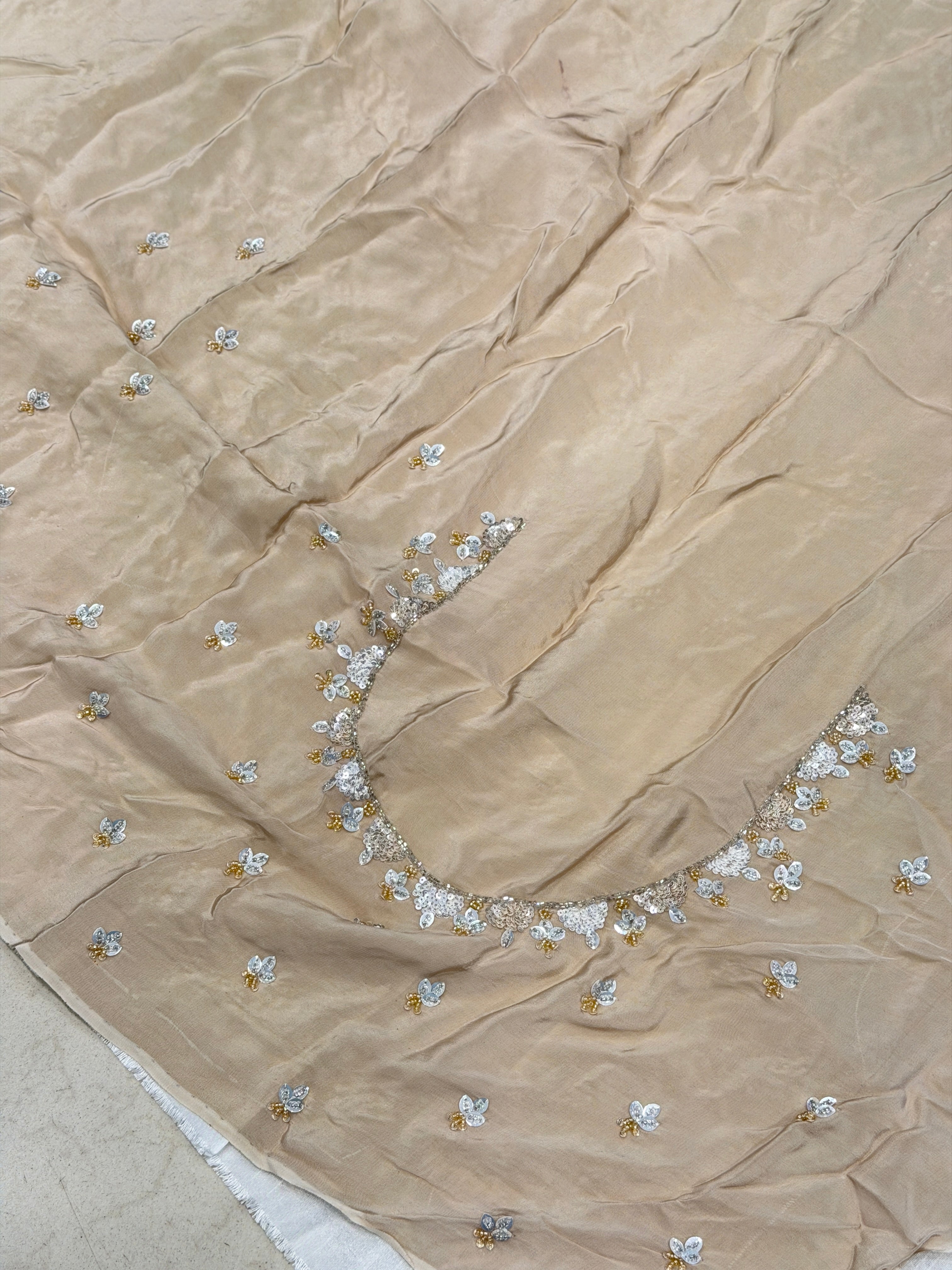 Crepe Tissue Hand Embroidery Blouse Piece