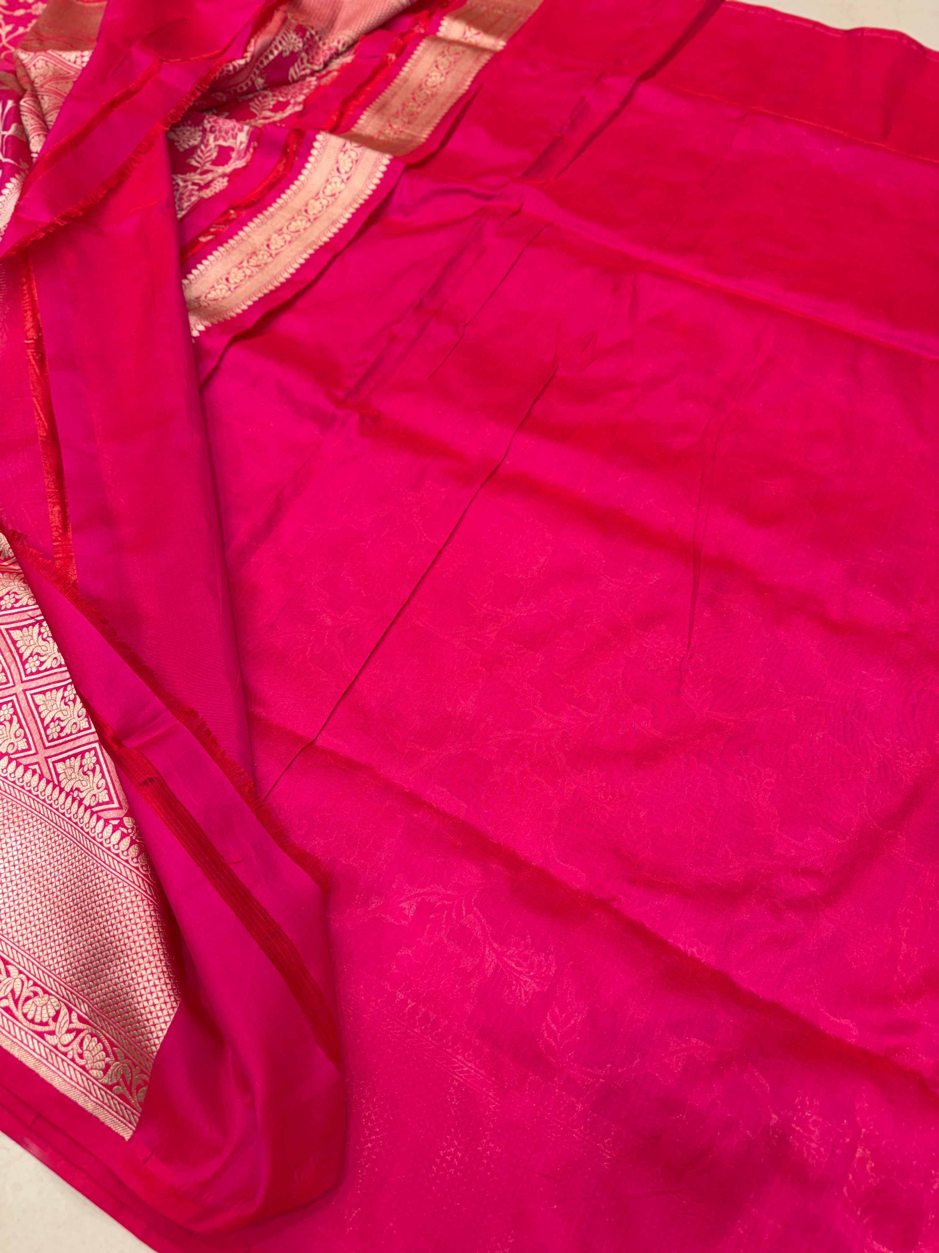 Rani Katan Silk Jaal Banarasi Handloom Saree