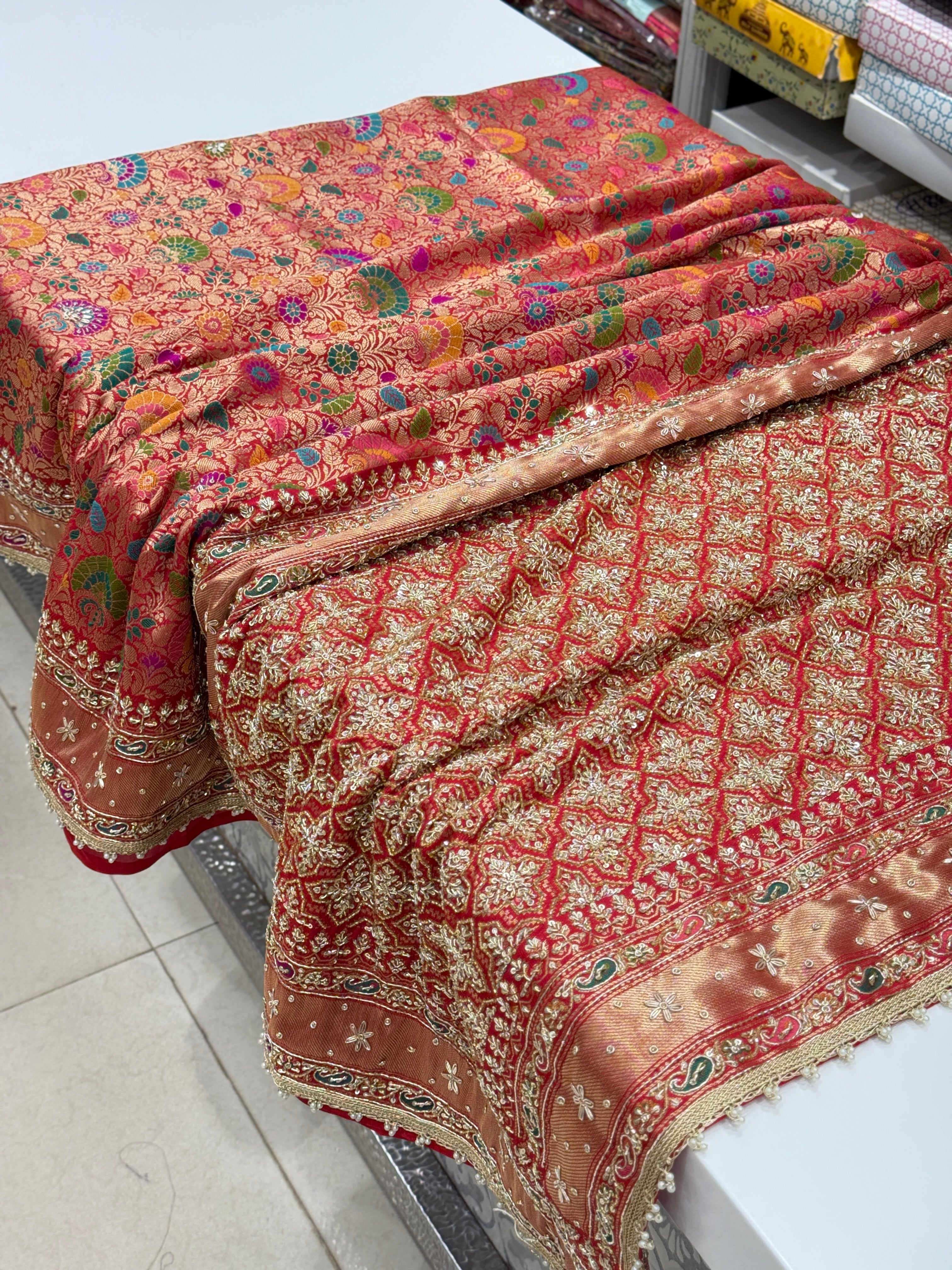 Banarasi Kinkhwab Zardosi Embroidery Saree