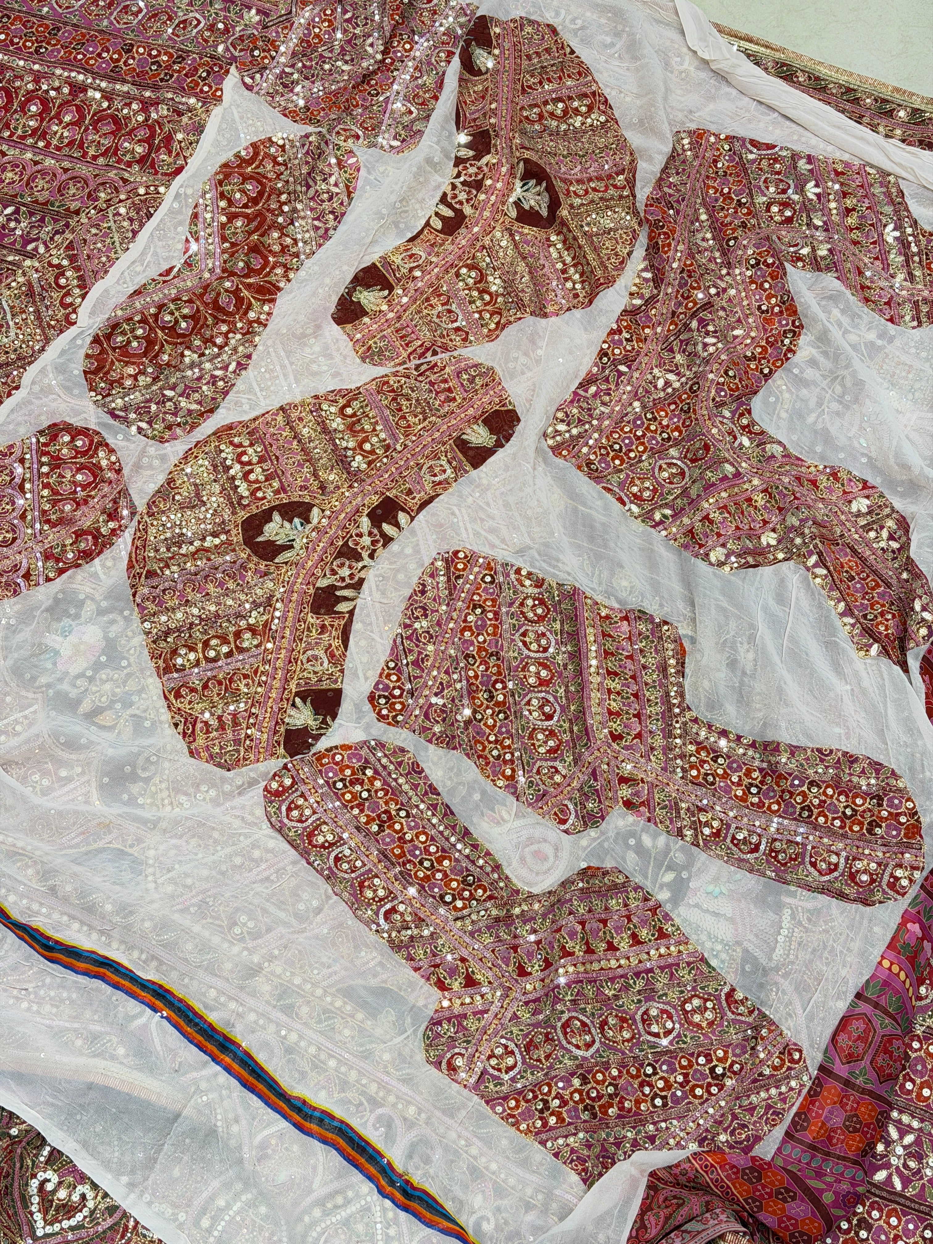 Maroon TT inspired Elephant Motif Banarasi Crepe Hand Embroidery Saree