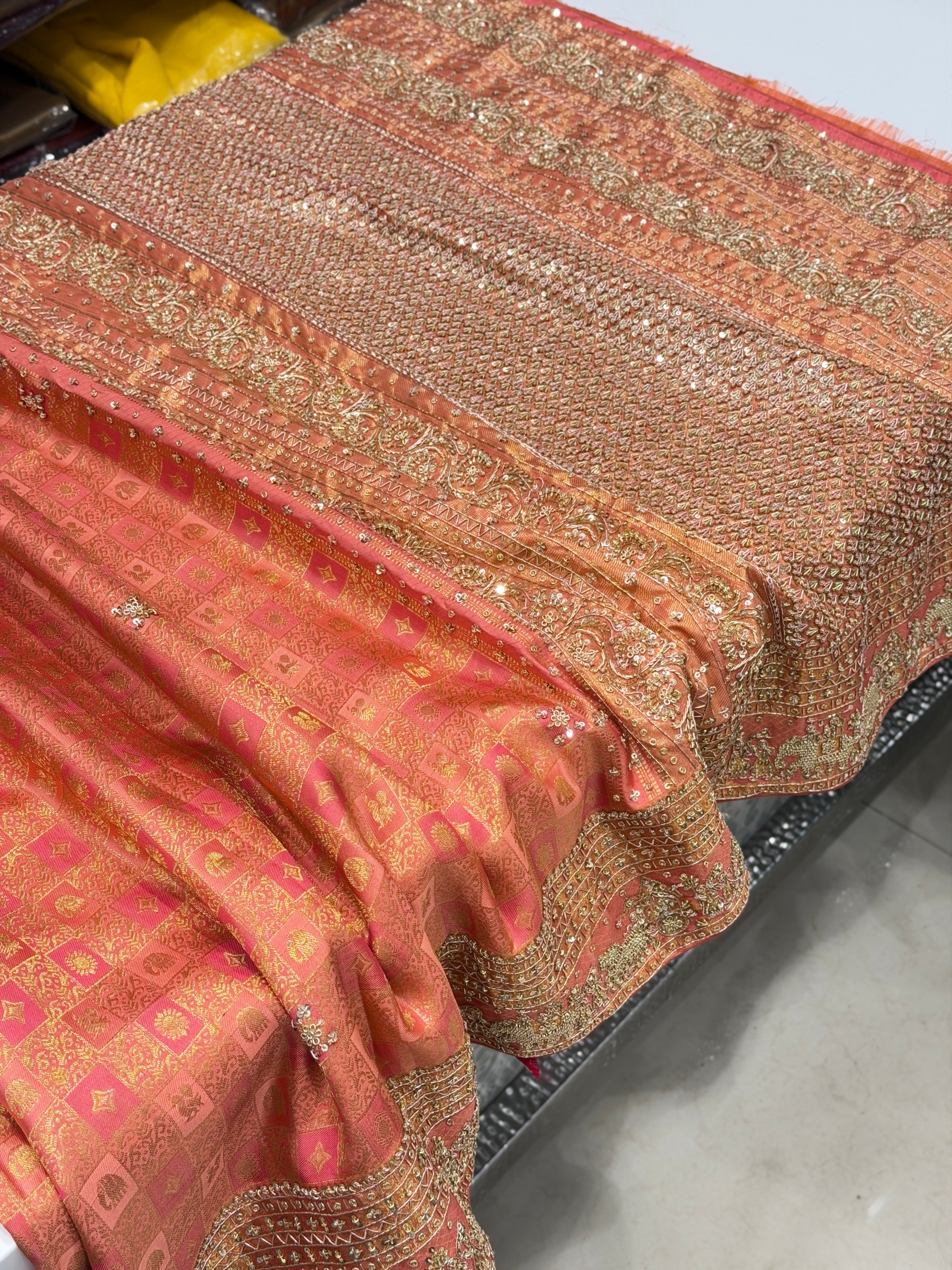 Pink Kanjivaram Doli Edit Zardosi Hand Embroidery Saree