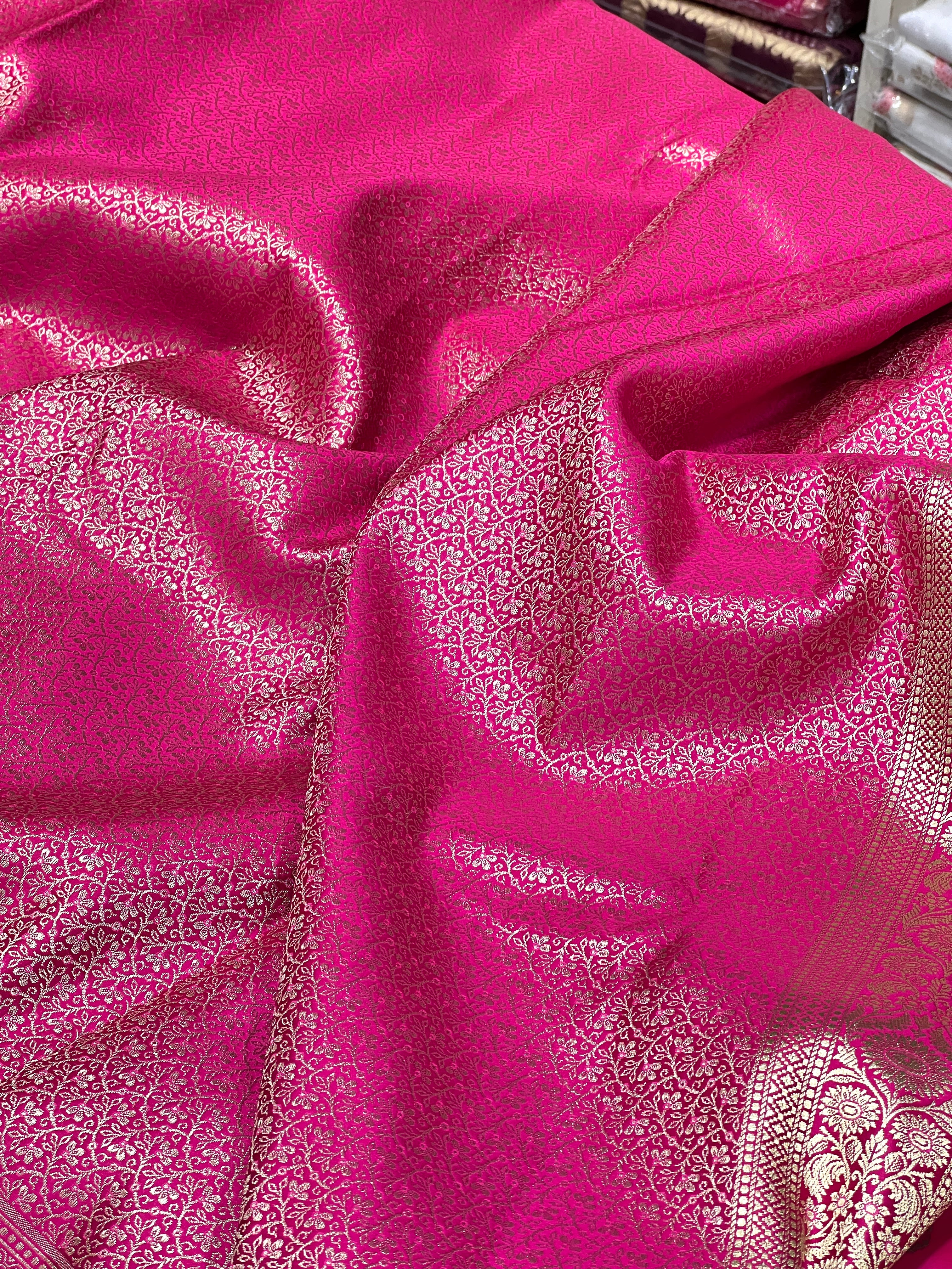 Rani Banarasi Silk Flower Jaal