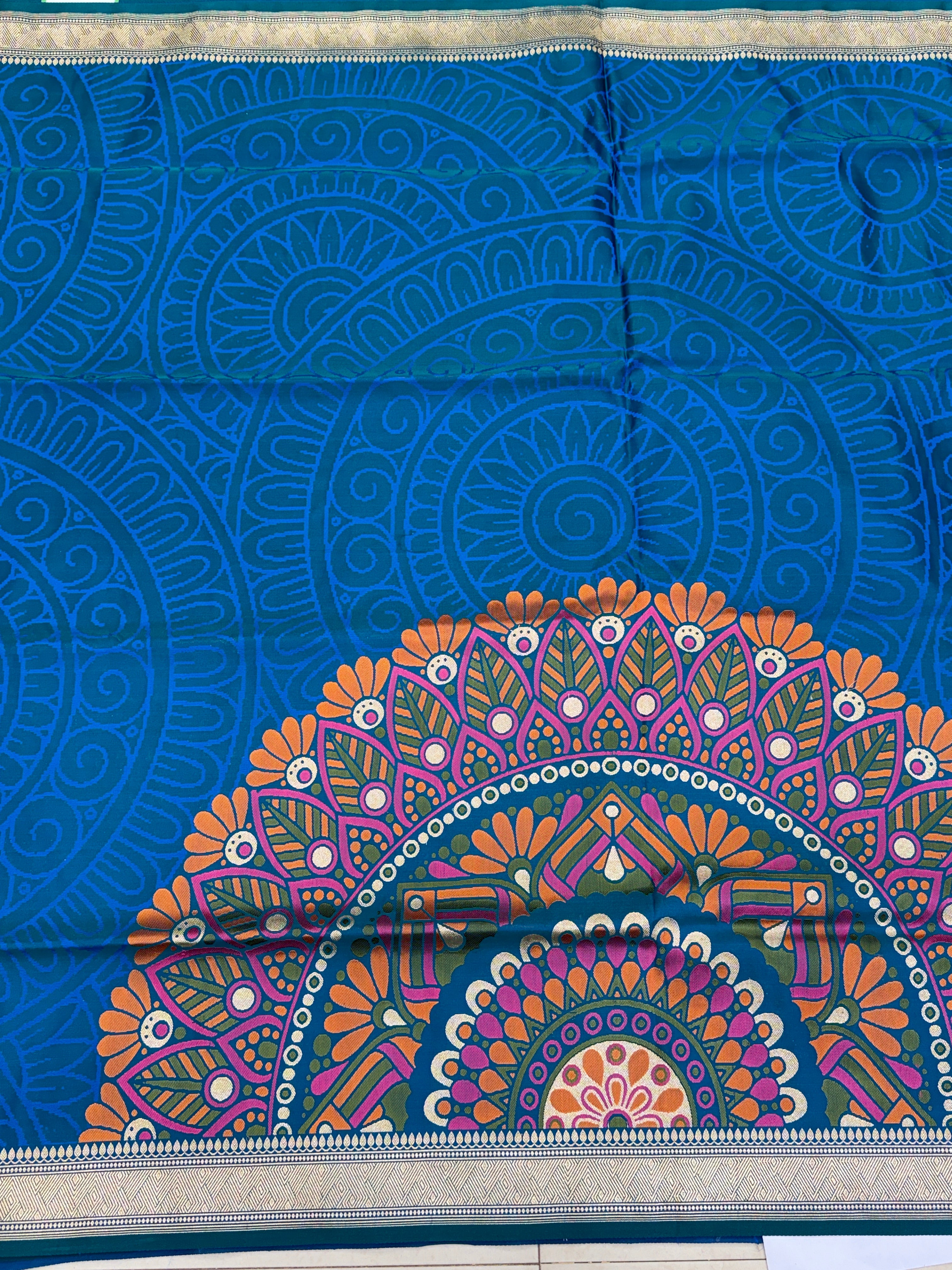Rama Banaras Mandala Weaved Silk Saree