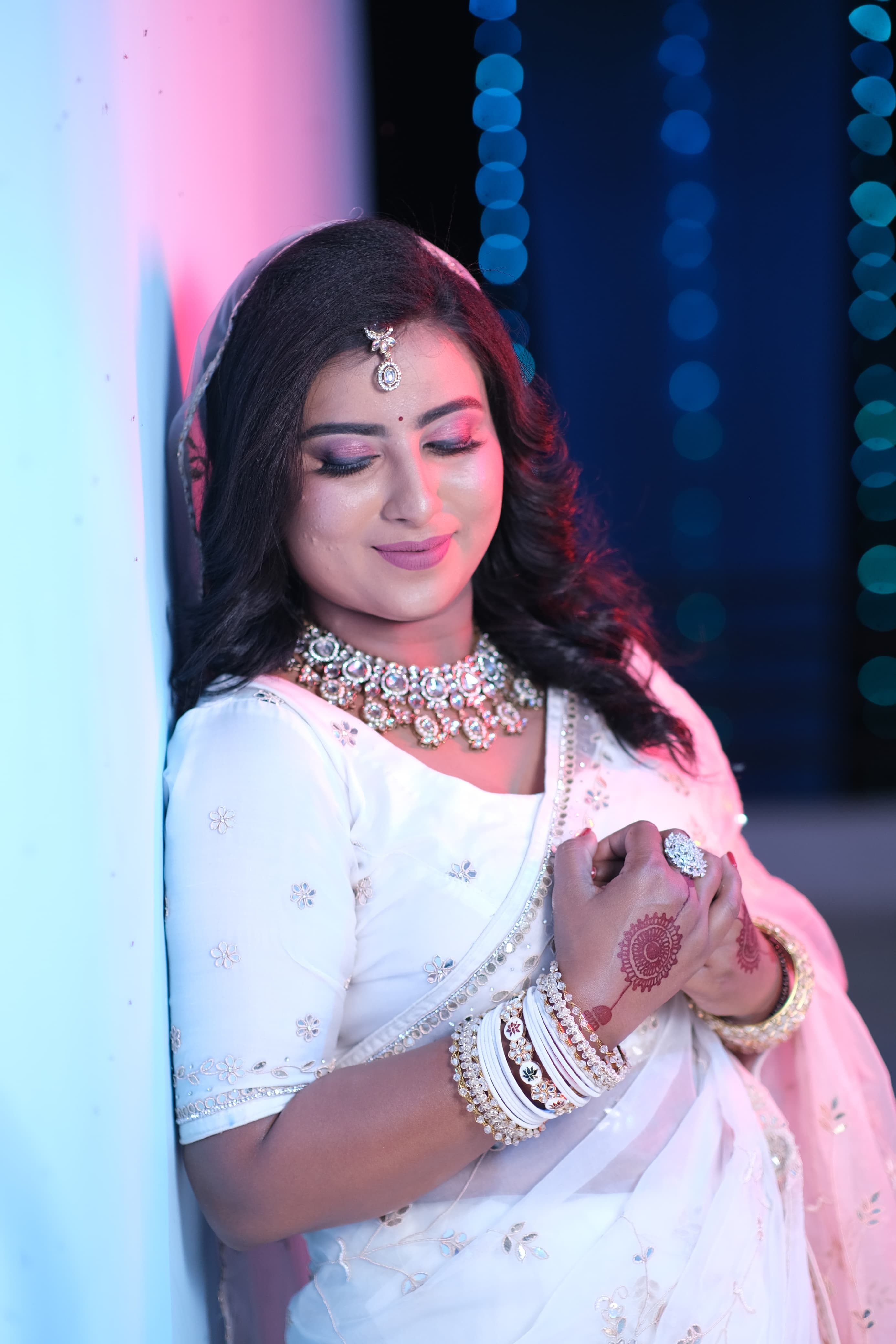 White Organza Alia Bhatt Inspired Embroidery Saree